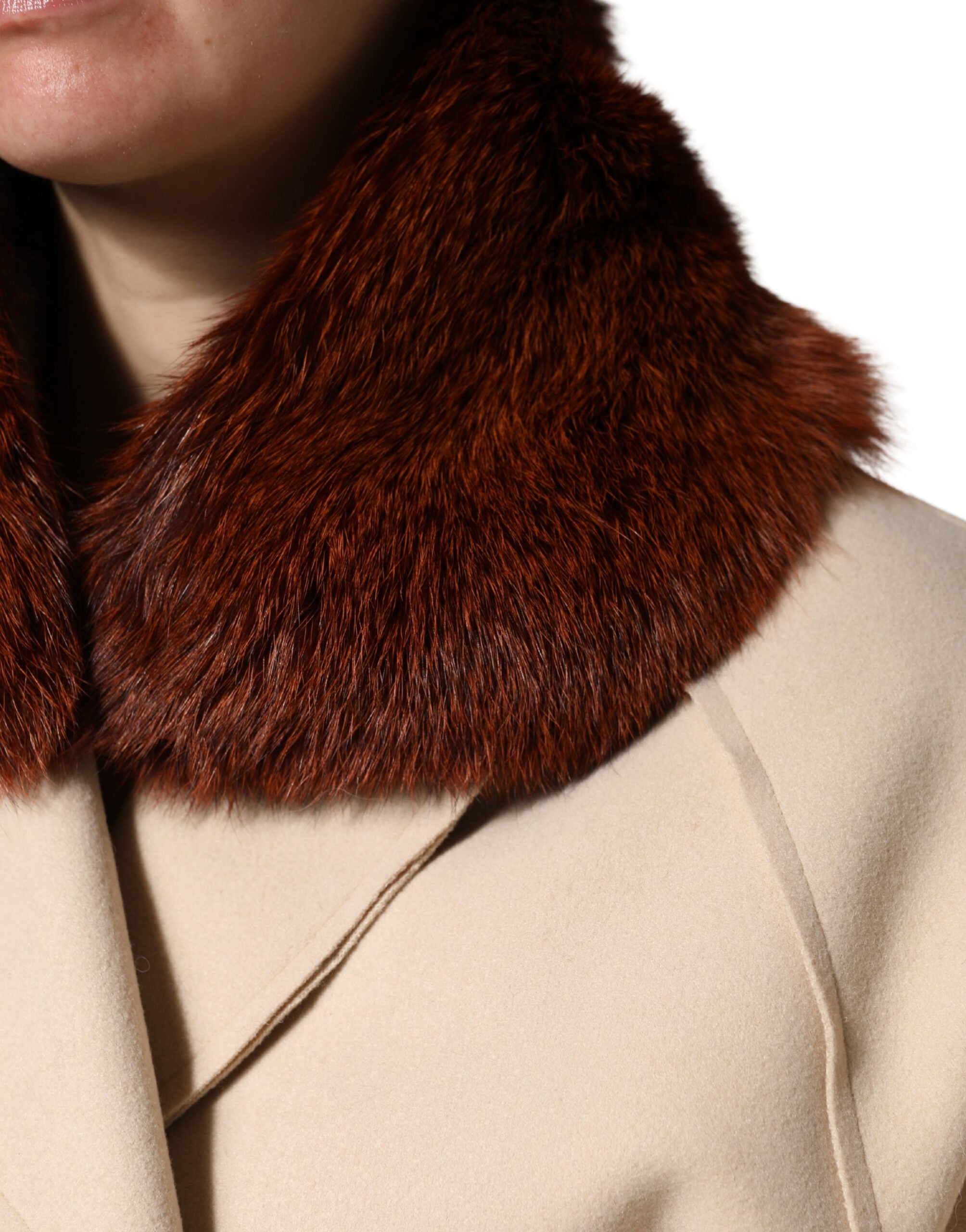 Dolce & Gabbana Brown Mink Fur Collar Women Neck Wrap 60cm x 14cm Scarf - Luxe Marca