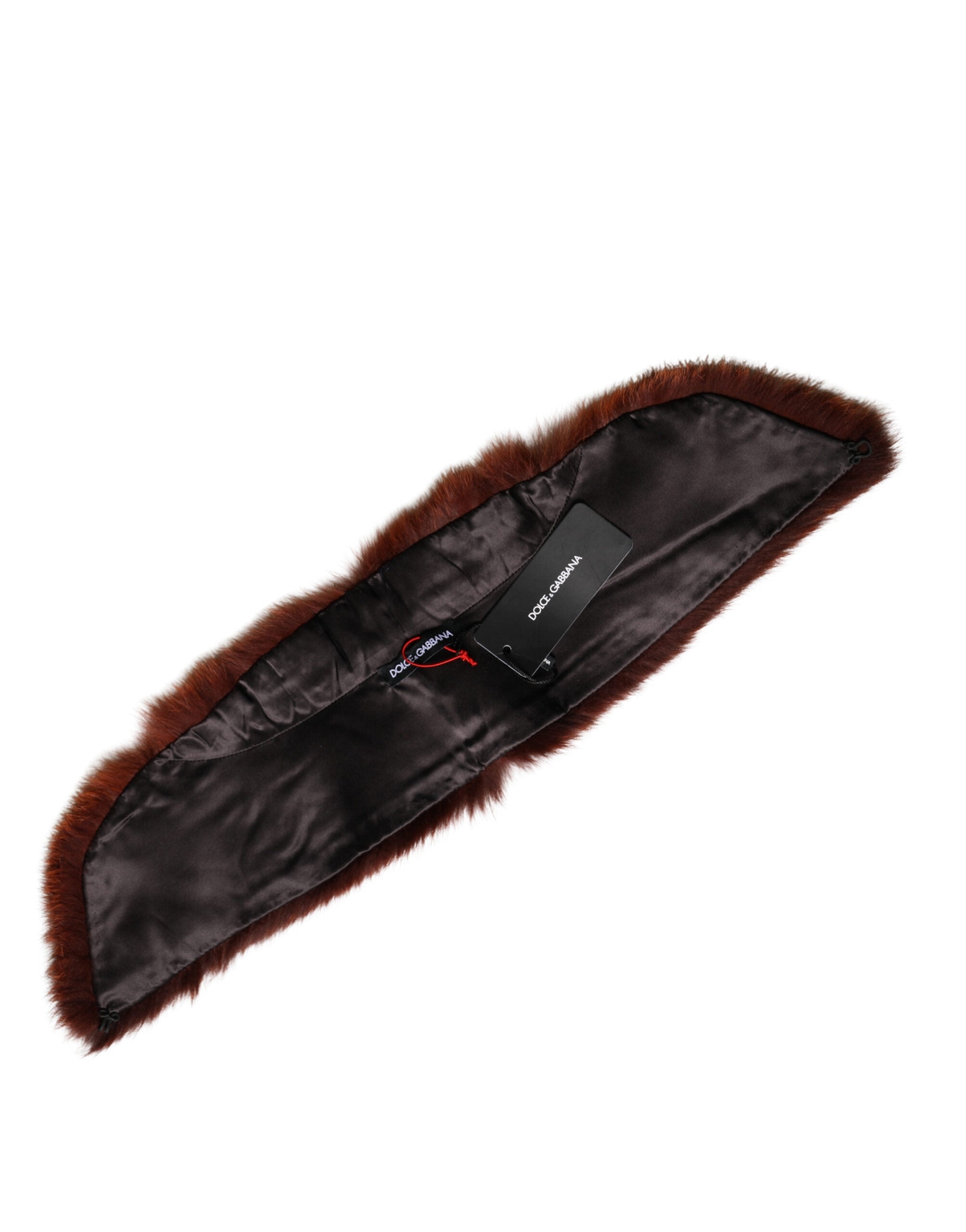 Dolce & Gabbana Brown Mink Fur Collar Women Neck Wrap 60cm x 14cm Scarf - Luxe Marca