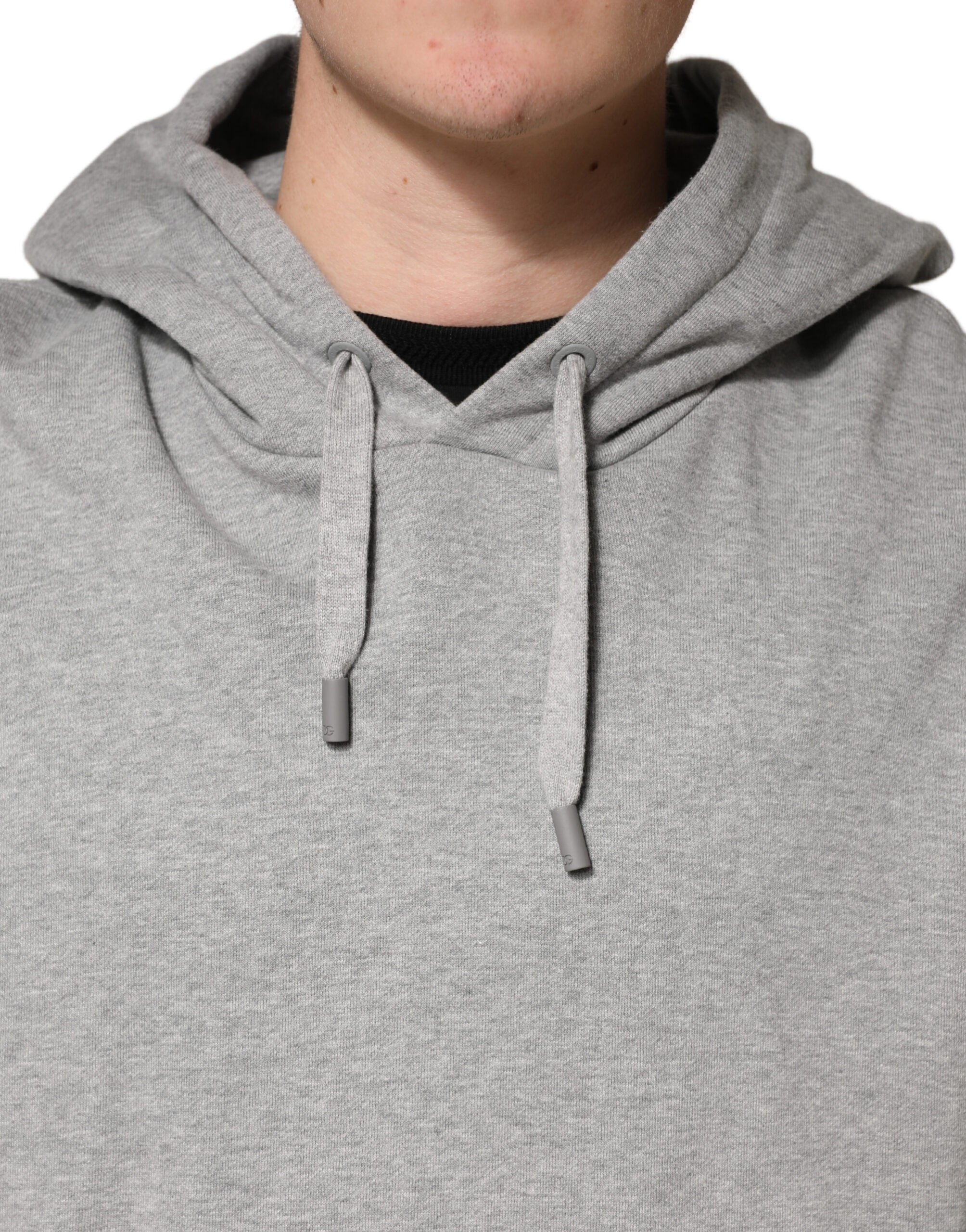 Dolce & Gabbana Gray Cotton Hooded Sweatshirt Sweater - Luxe Marca