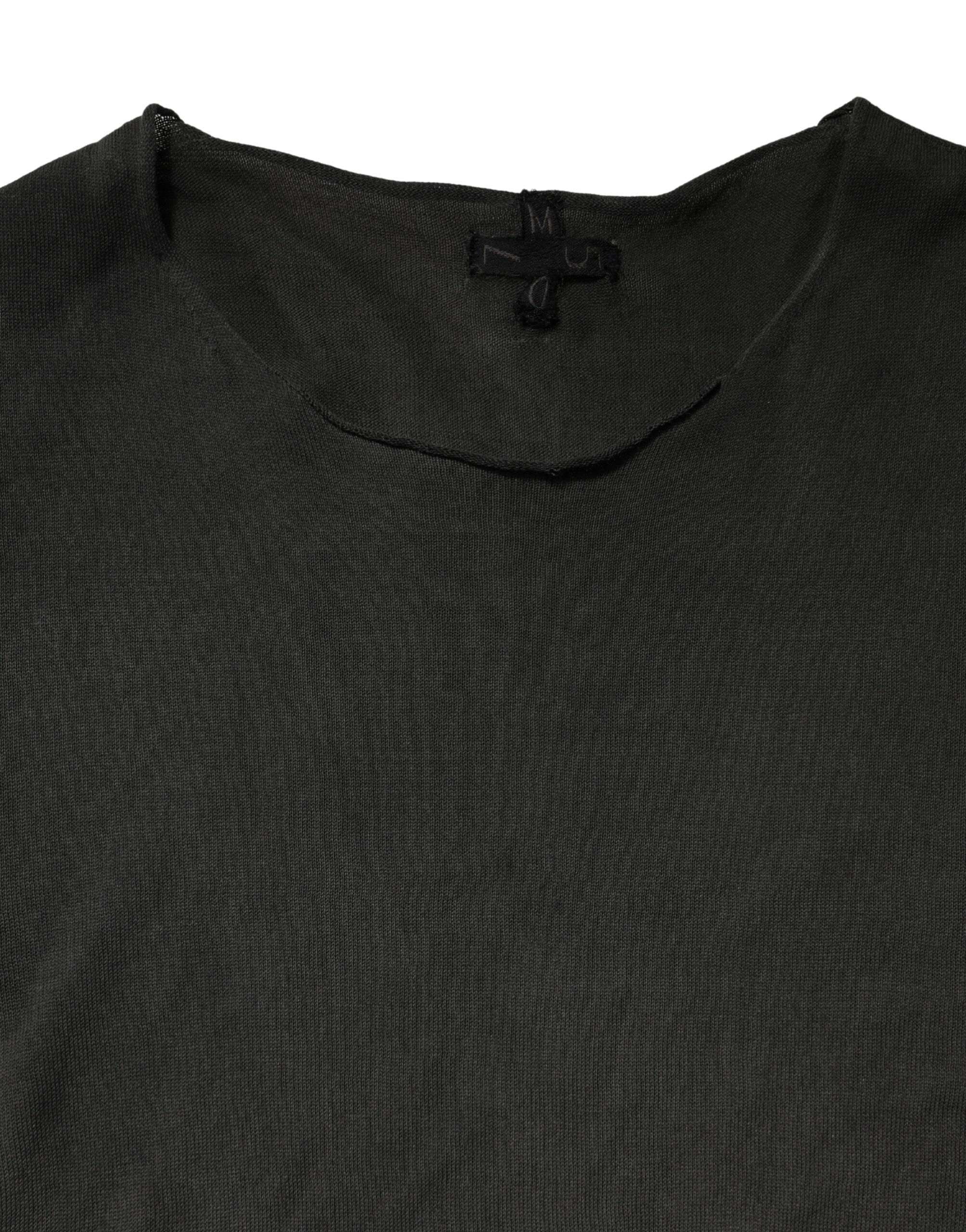 Dolce & Gabbana Sweater Black Cotton Crewneck Sweatshirt - Luxe Marca