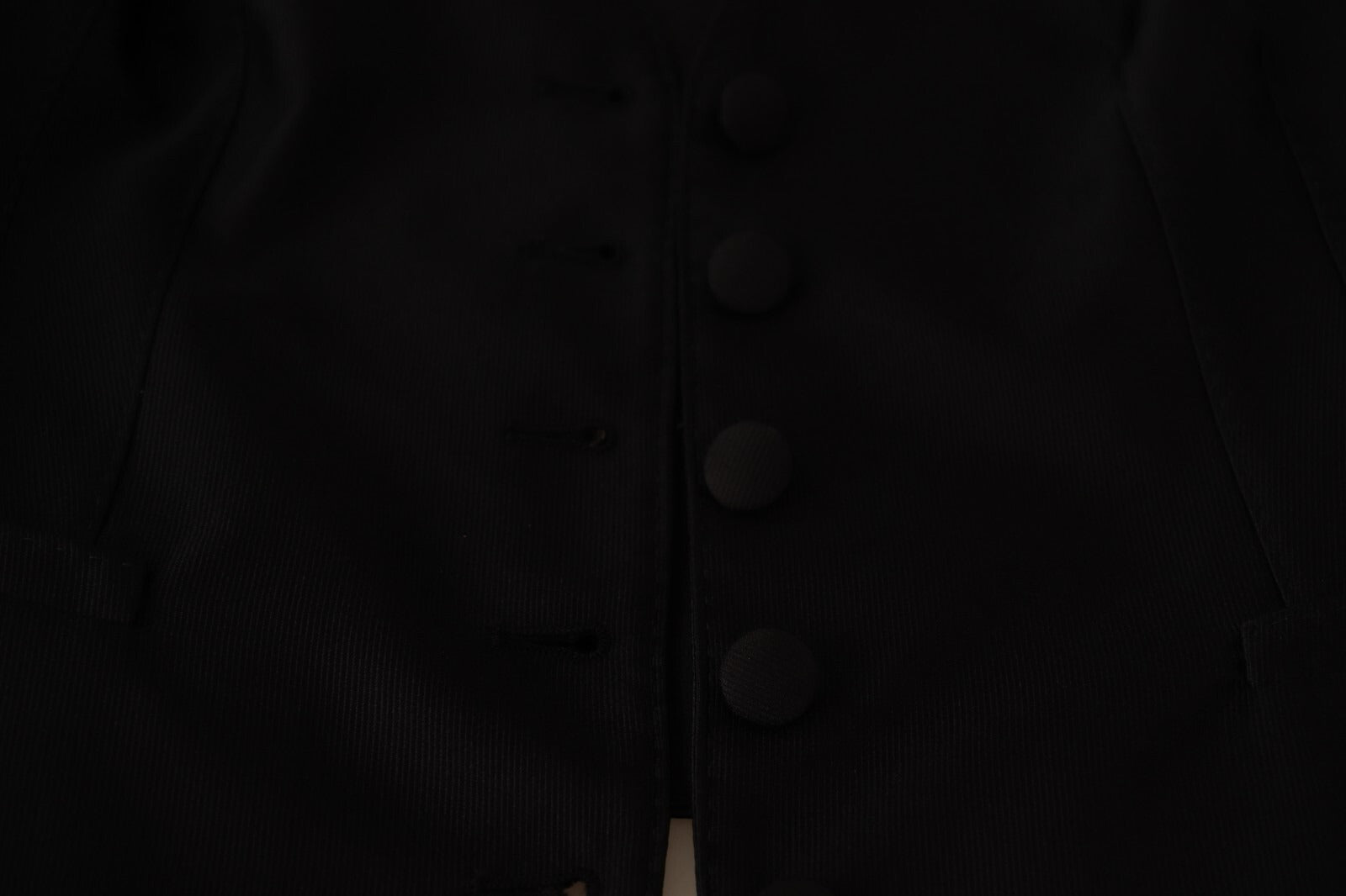 Dolce & Gabbana Solid Black Silk Sleeveless Waistcoat Vest Top - Luxe Marca