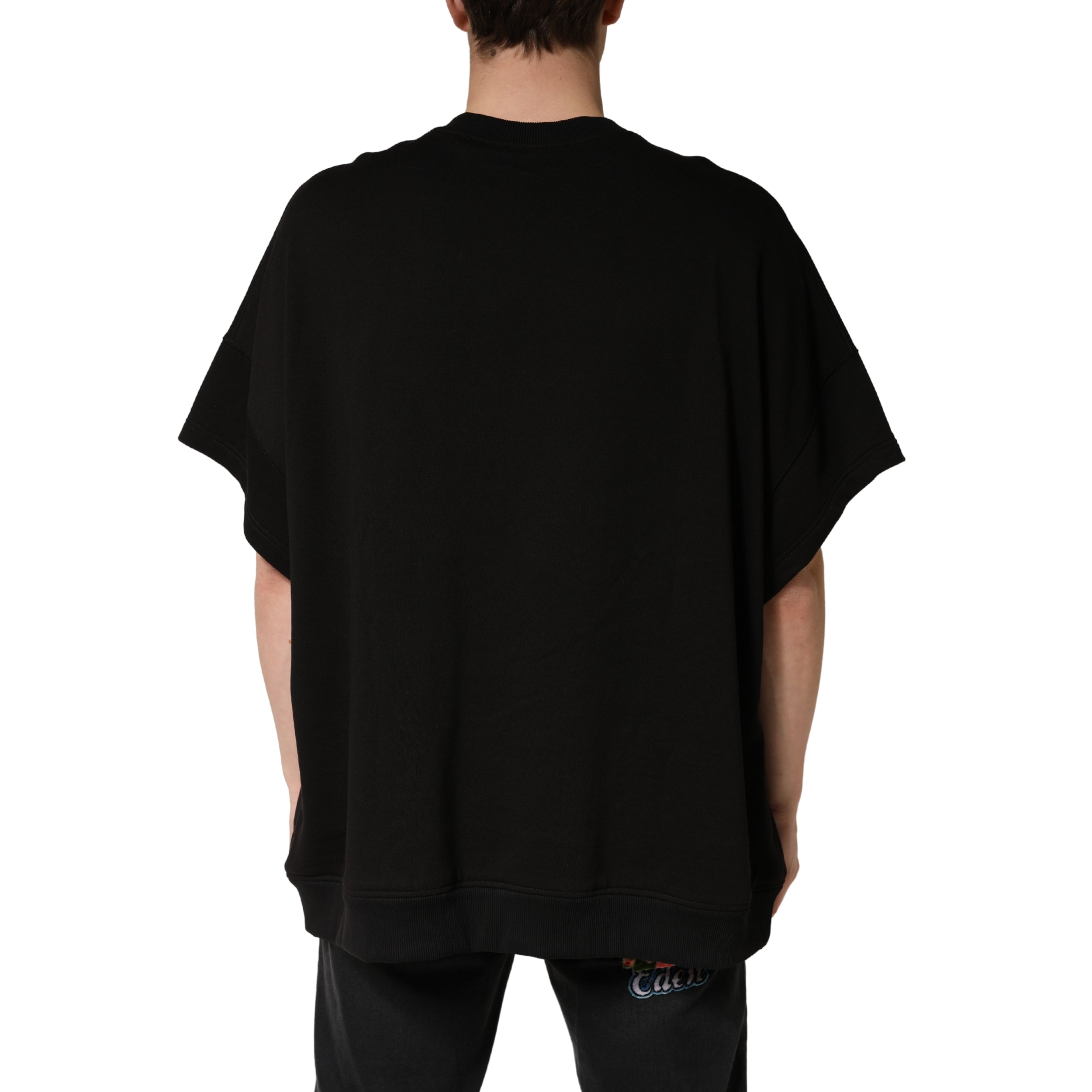 Dolce & Gabbana Black Cotton Crewneck Short Sleeve T-Shirt - Luxe Marca