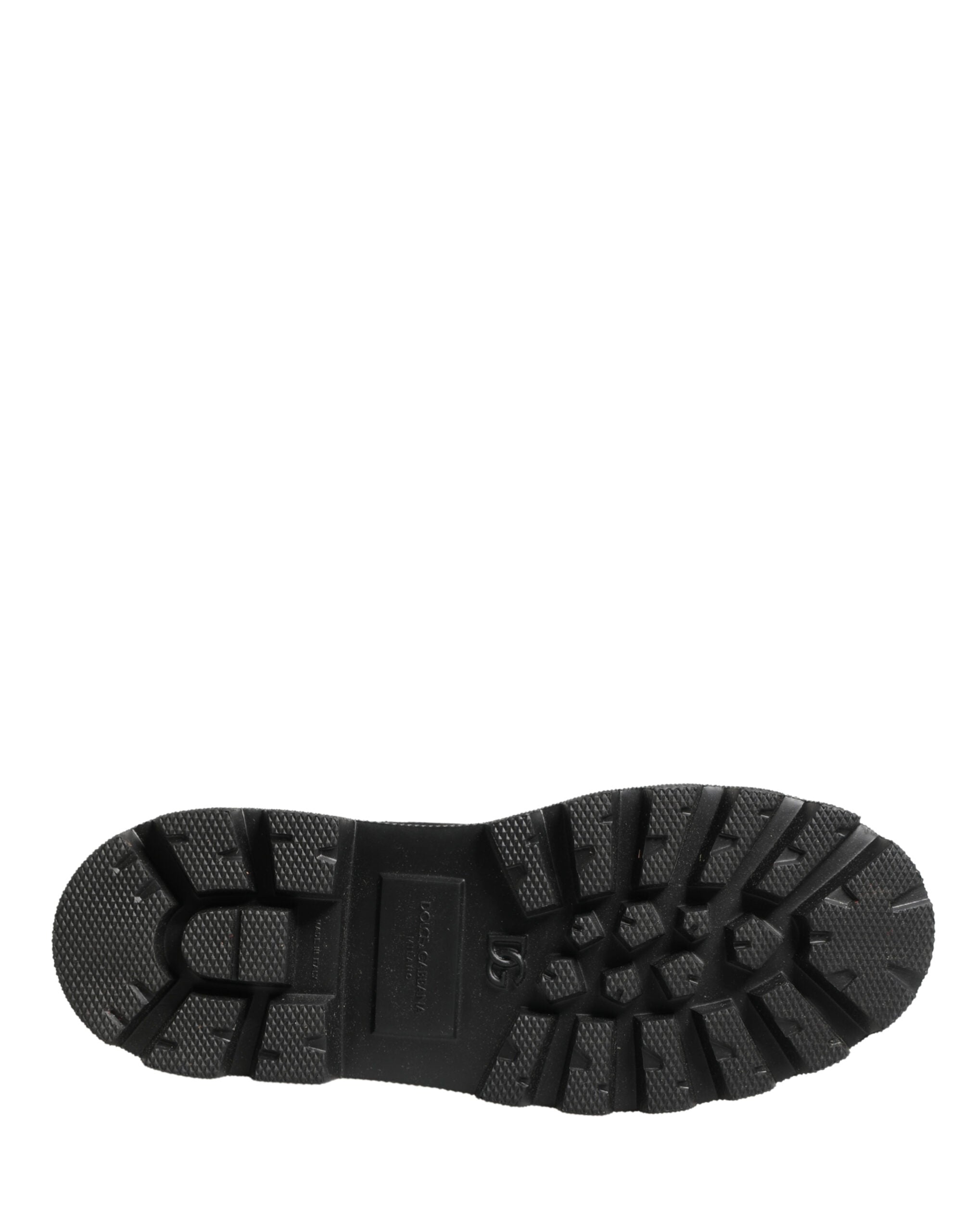 Dolce & Gabbana Black Leather Trek Sole Combat Boots Shoes - Luxe Marca