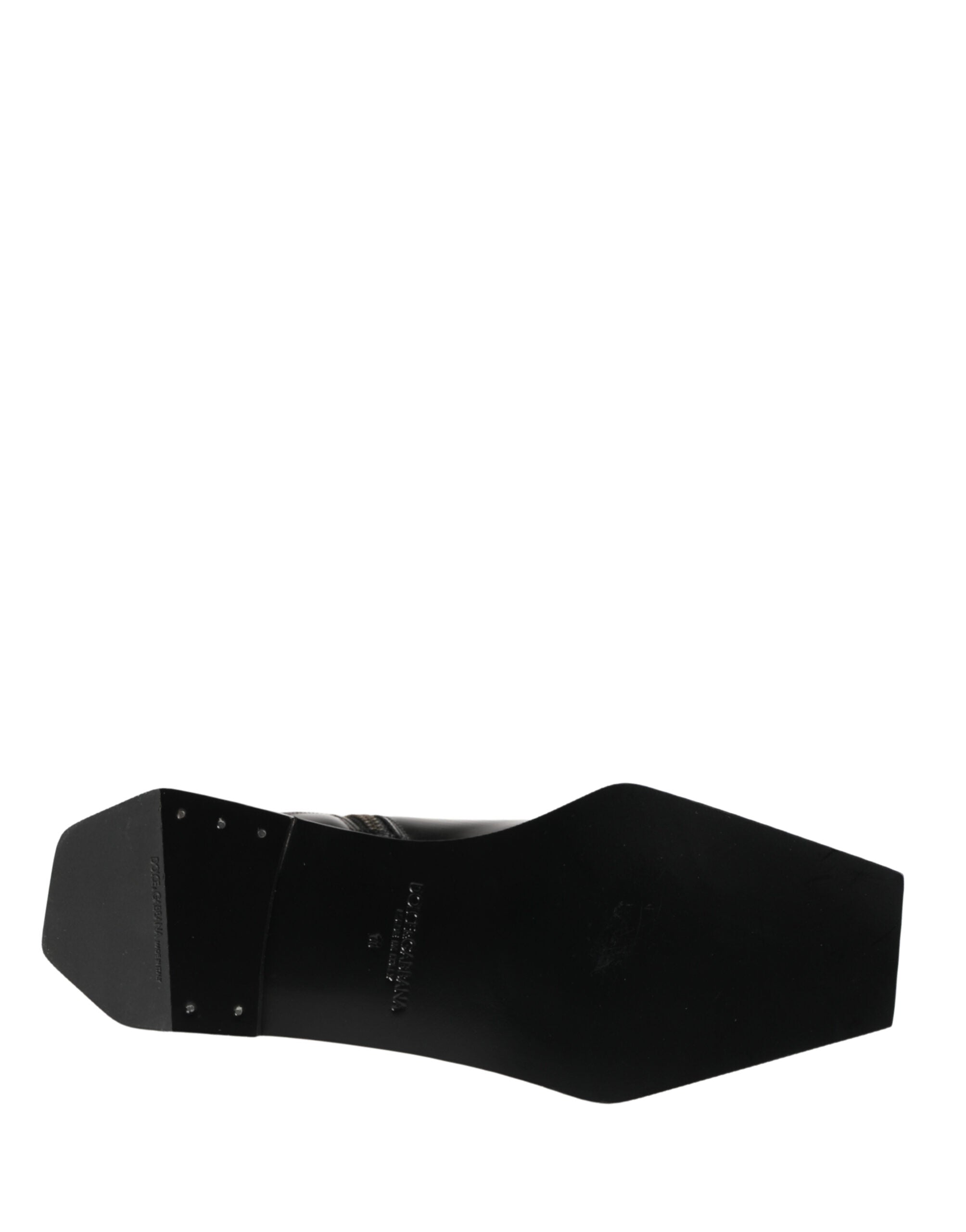 Dolce & Gabbana Black Leather Zip Closure Ankle Boots Shoes - Luxe Marca