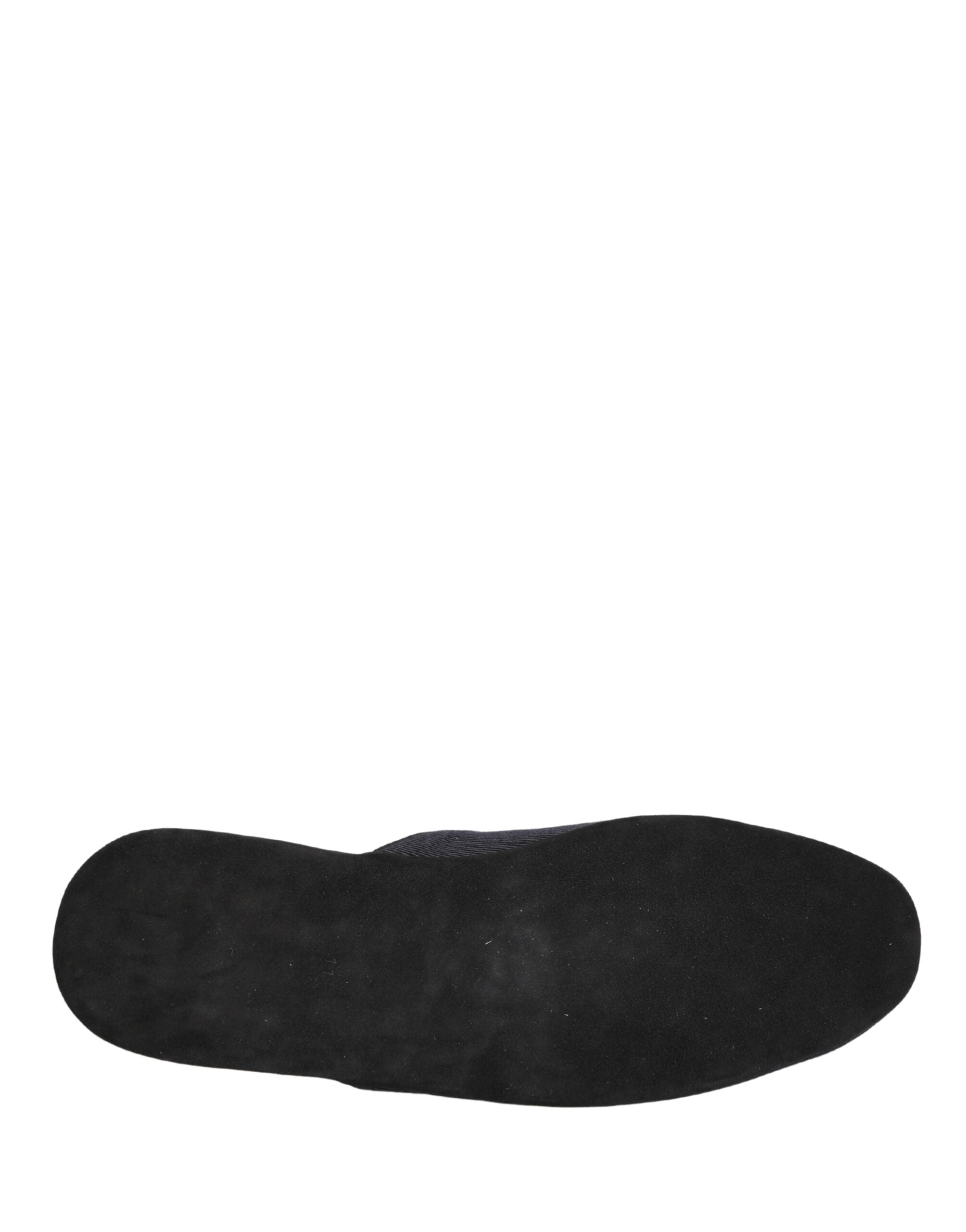 Dolce & Gabbana Dark Navy Wool Cotton Red Chevron Slippers Shoes - Luxe Marca