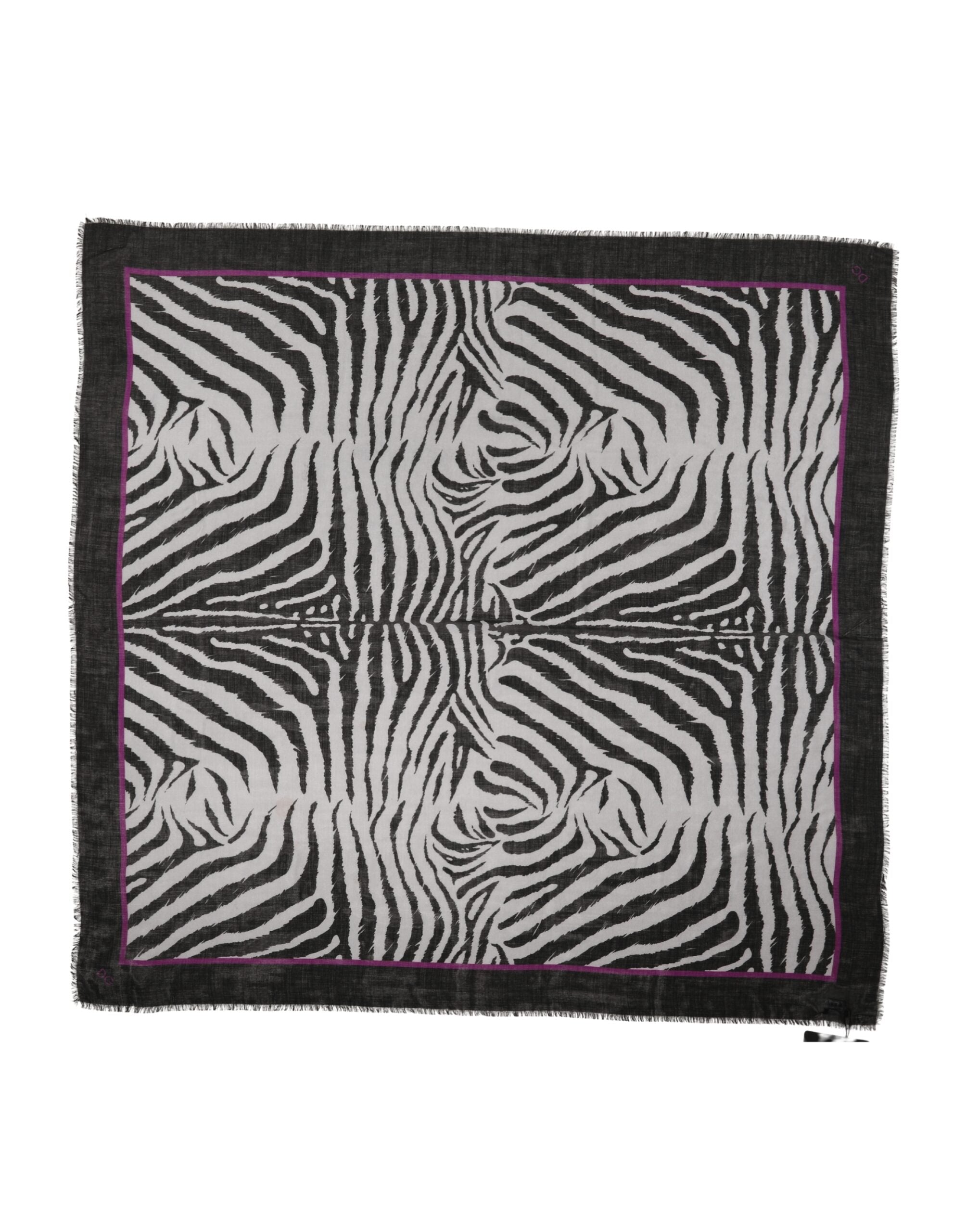 Dolce & Gabbana White Black Zebra Pattern Shawl 255cm x 132cm Men Scarf - Luxe Marca