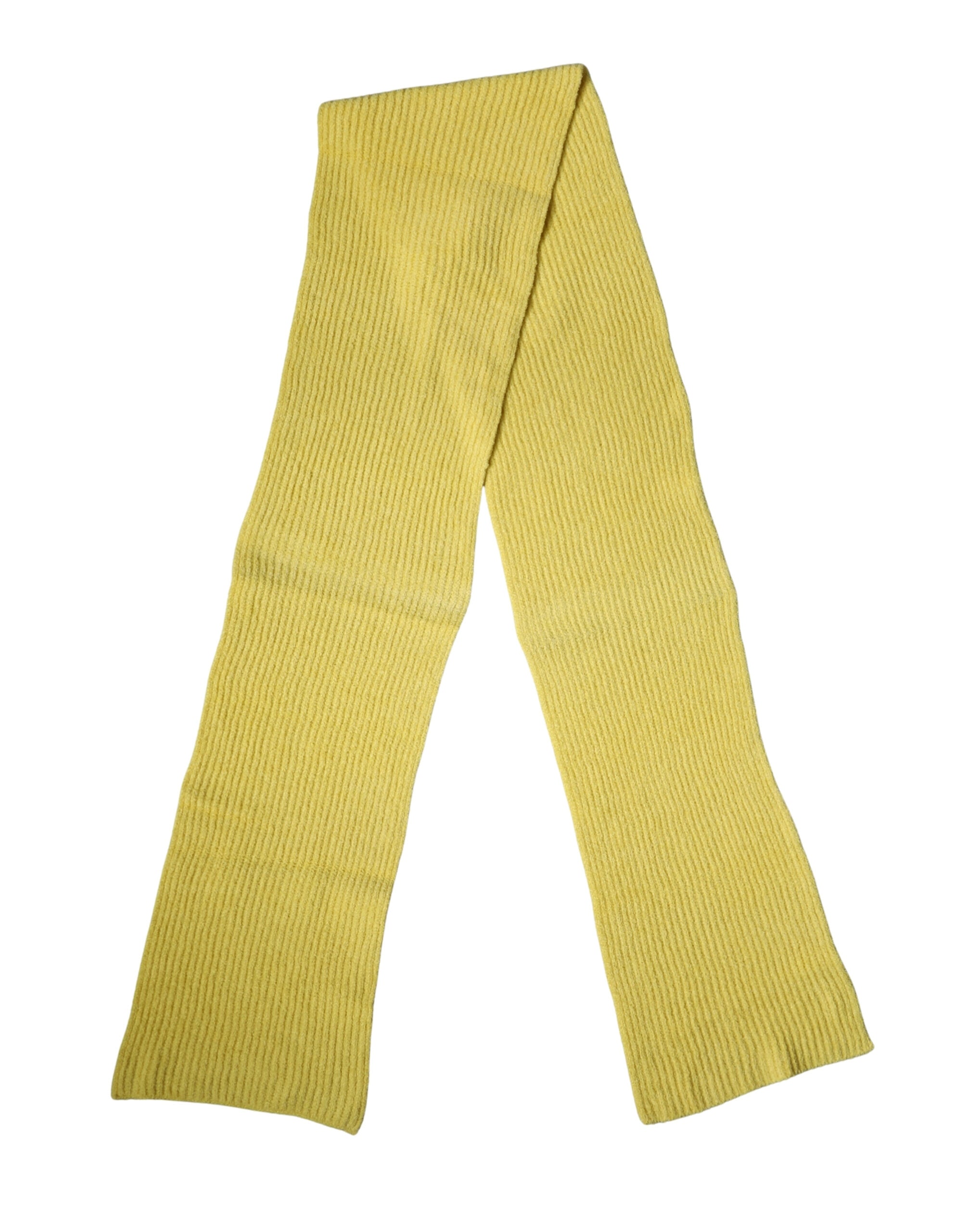 Dolce & Gabbana Yellow Cotton Knitted Neck Foulard 270cm x 31cm Men Scarf - Luxe Marca