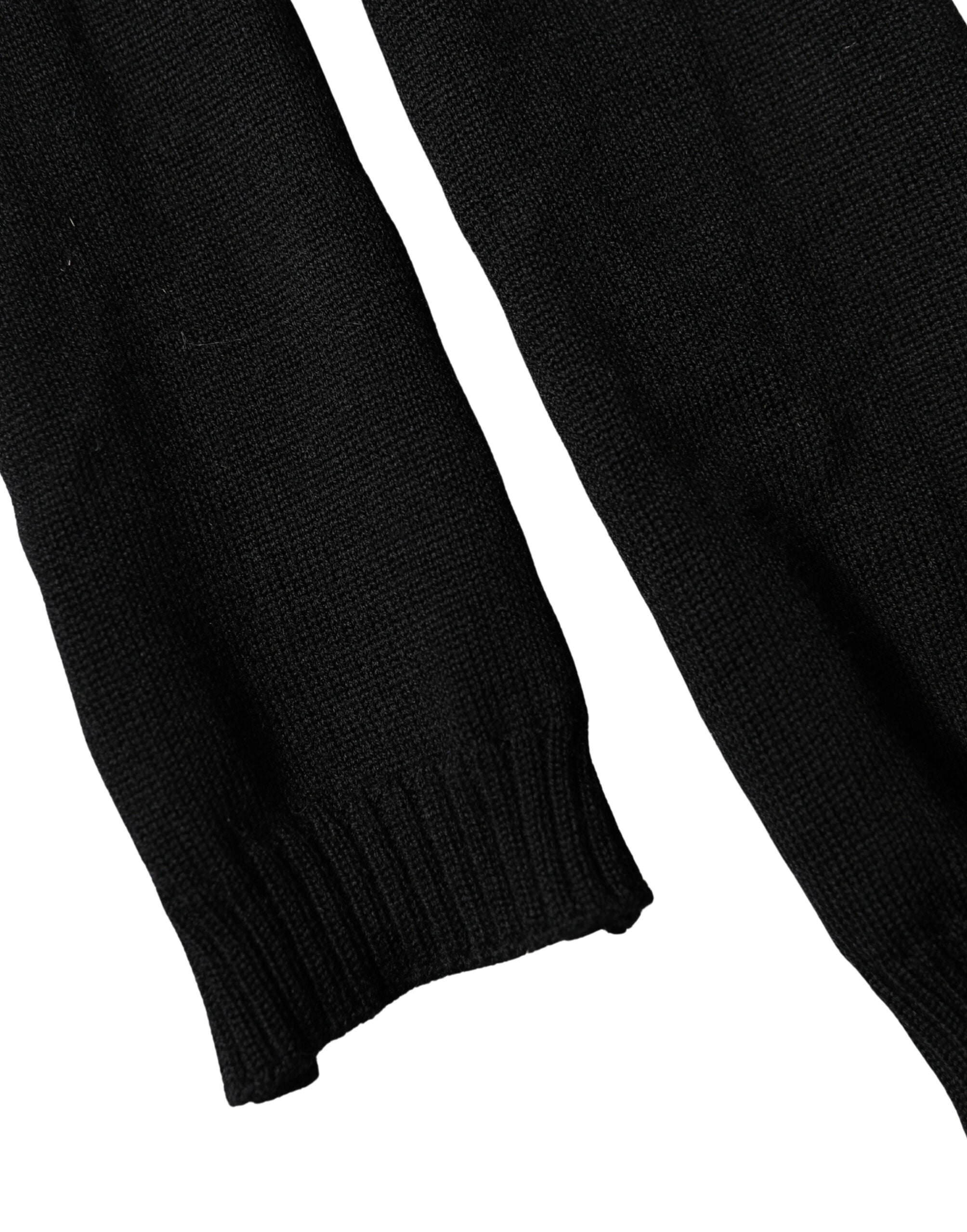 Dolce & Gabbana Black Wool Knitted Neck Foulard 259cm x 17cm Men Scarf - Luxe Marca