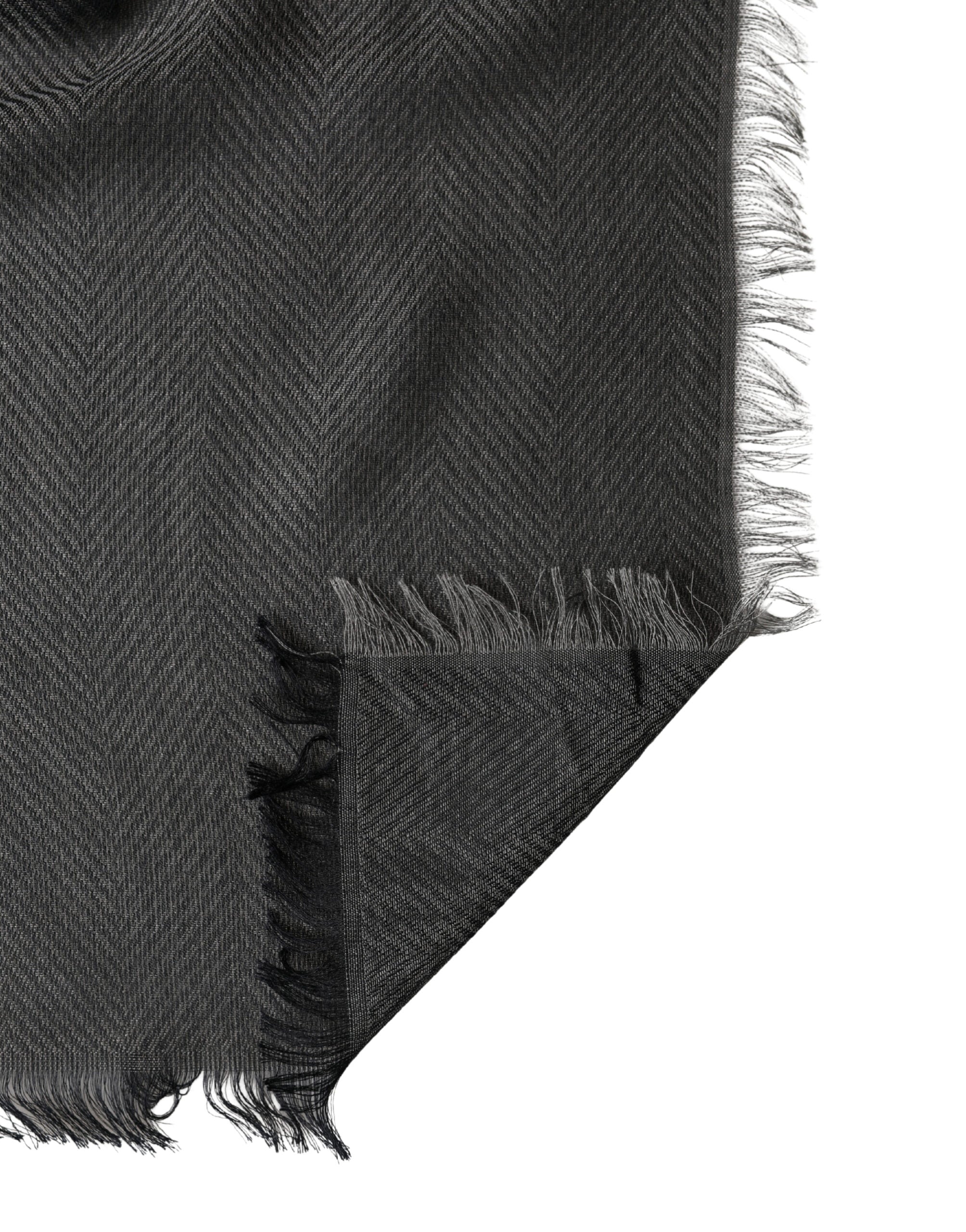 Dolce & Gabbana Black Modal Warmer Shawl Fringes 140cm x 134cm Men Scarf - Luxe Marca
