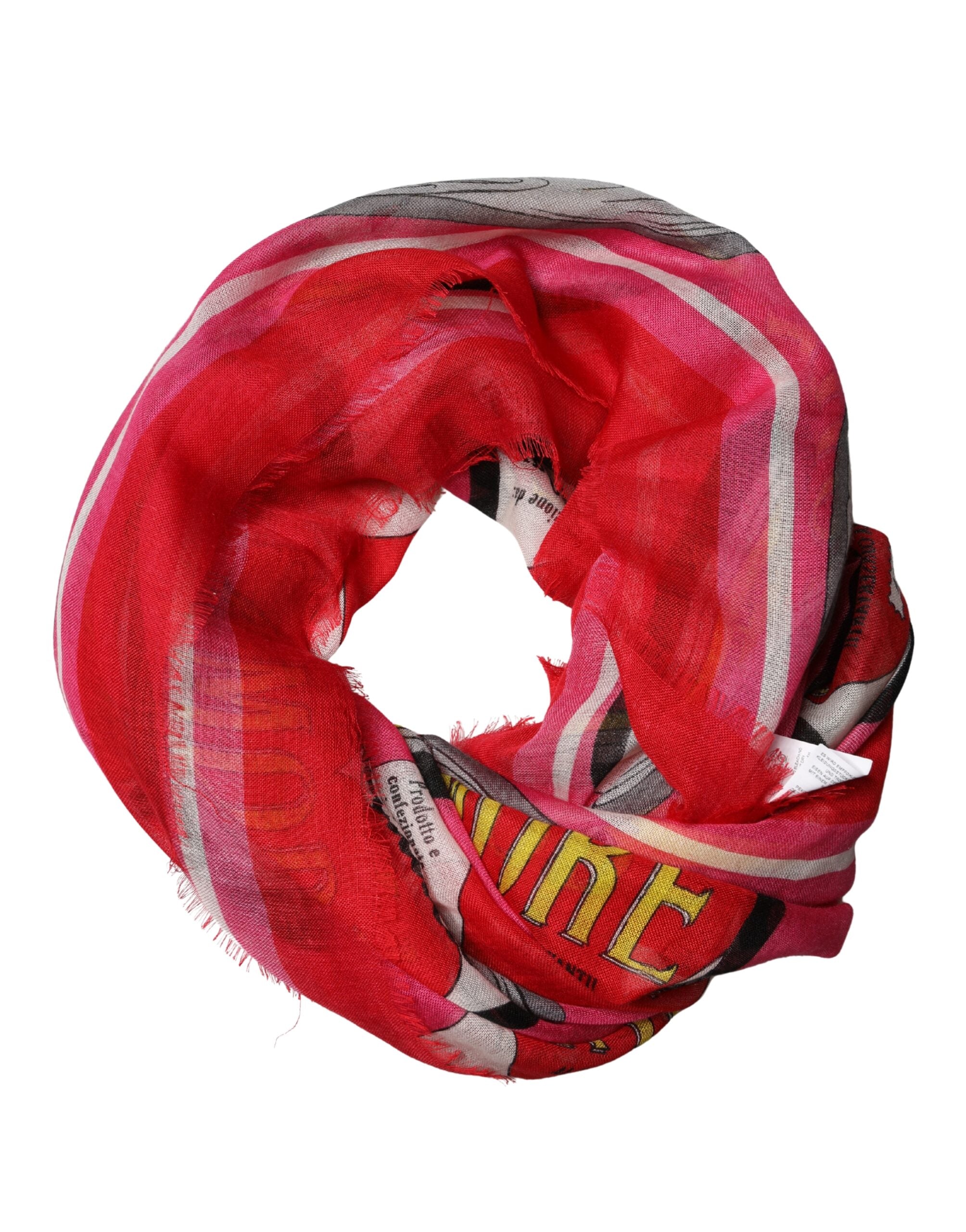 Dolce & Gabbana Pink DG Amore Print Neck Square Shawl 140cm x 140cm Scarf - Luxe Marca