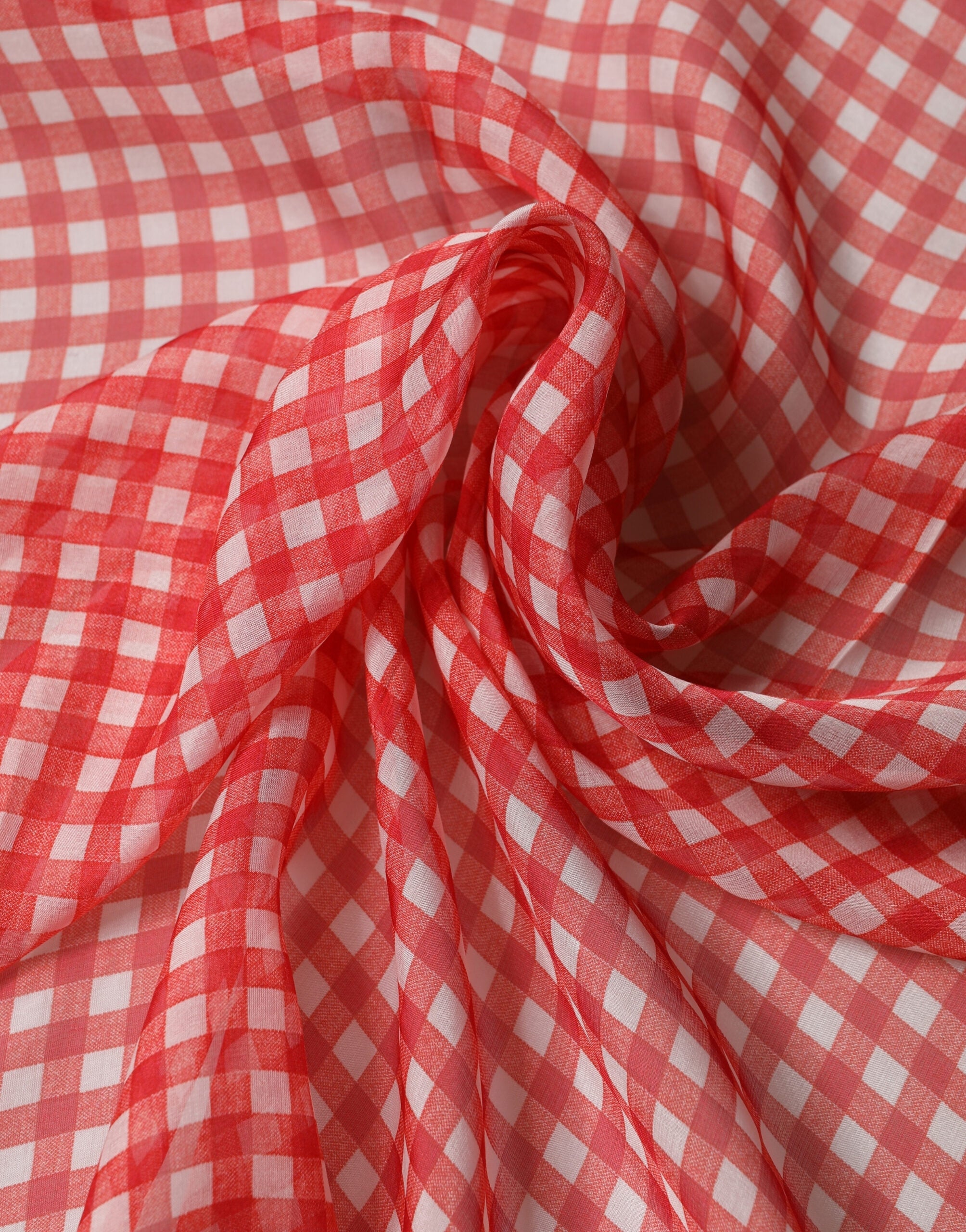 Dolce & Gabbana White Red Check Silk Wrap Foulard 140cm x 136cm Scarf - Luxe Marca