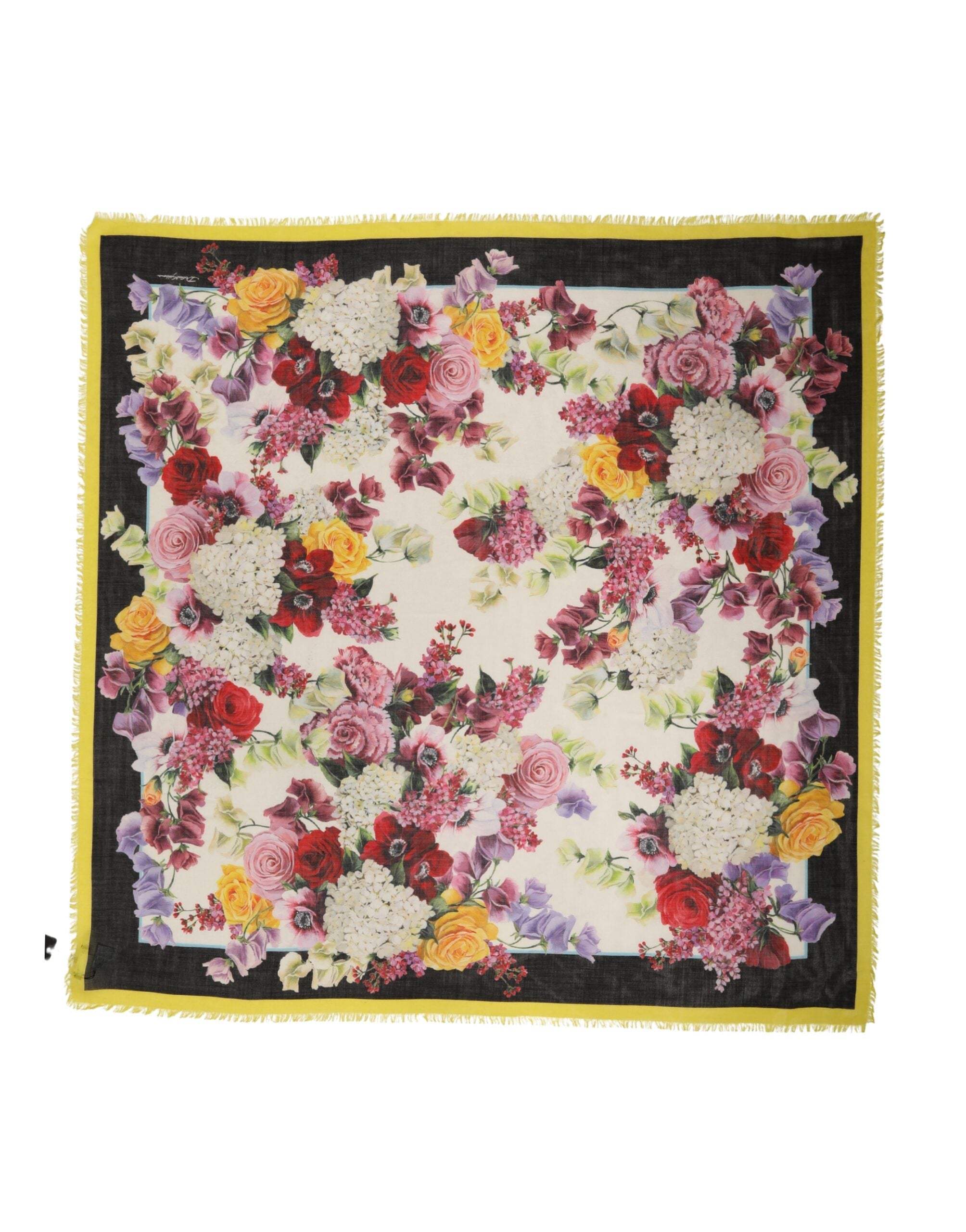 Dolce & Gabbana Multicolor Floral Square Stole 134.5cm x 134.5cm Scarf - Luxe Marca