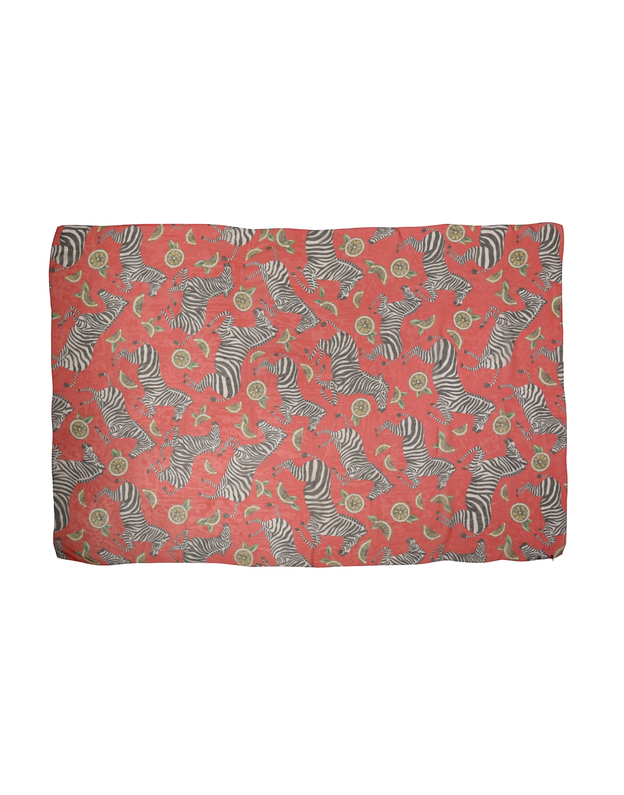 Dolce & Gabbana Red Zebra Print Silk Wrap Shawl Stole 200cm x 132cm Scarf - Luxe Marca