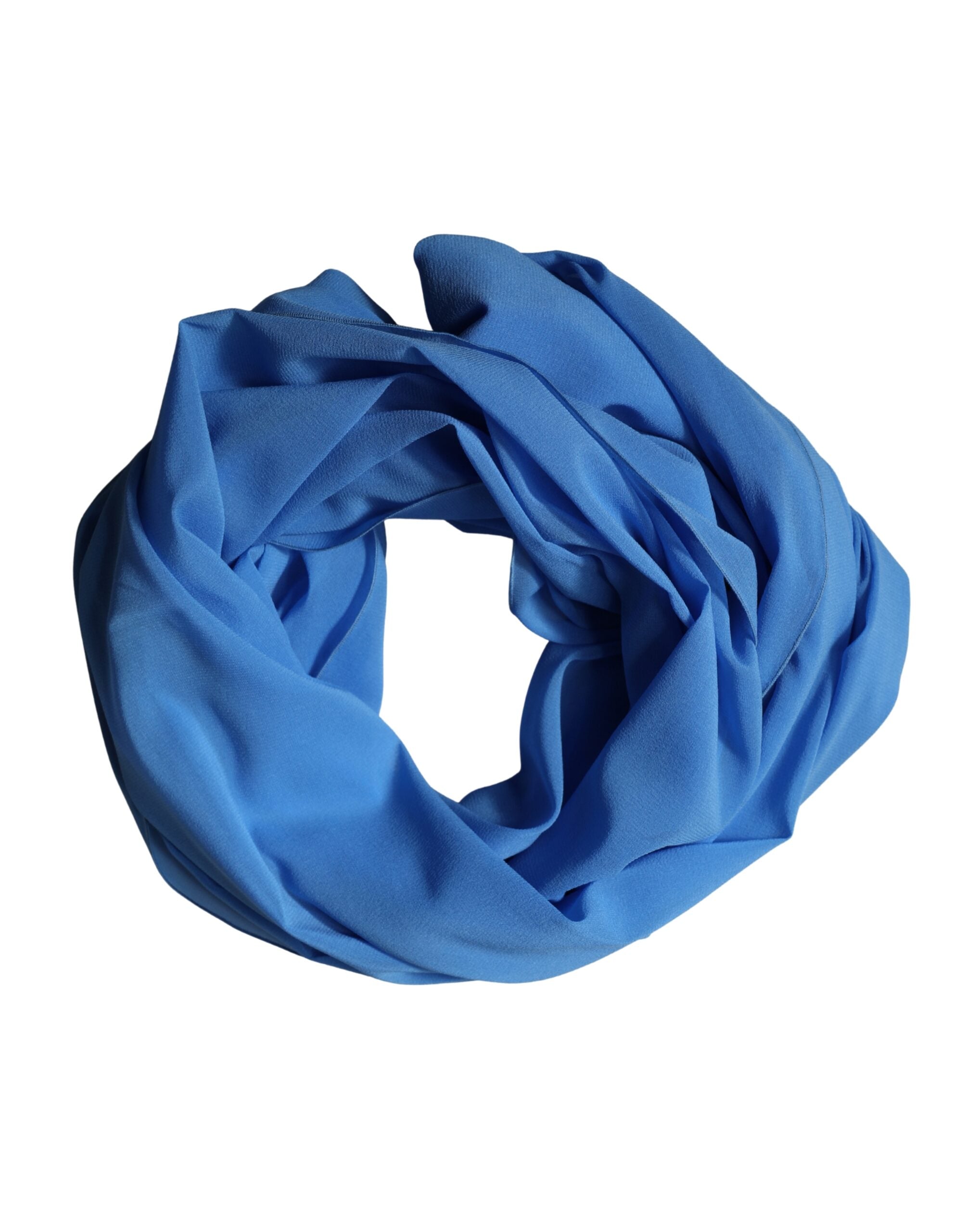 Dolce & Gabbana Blue Silk Neck Wrap Shawl Stole 200cm x 64cm Scarf - Luxe Marca