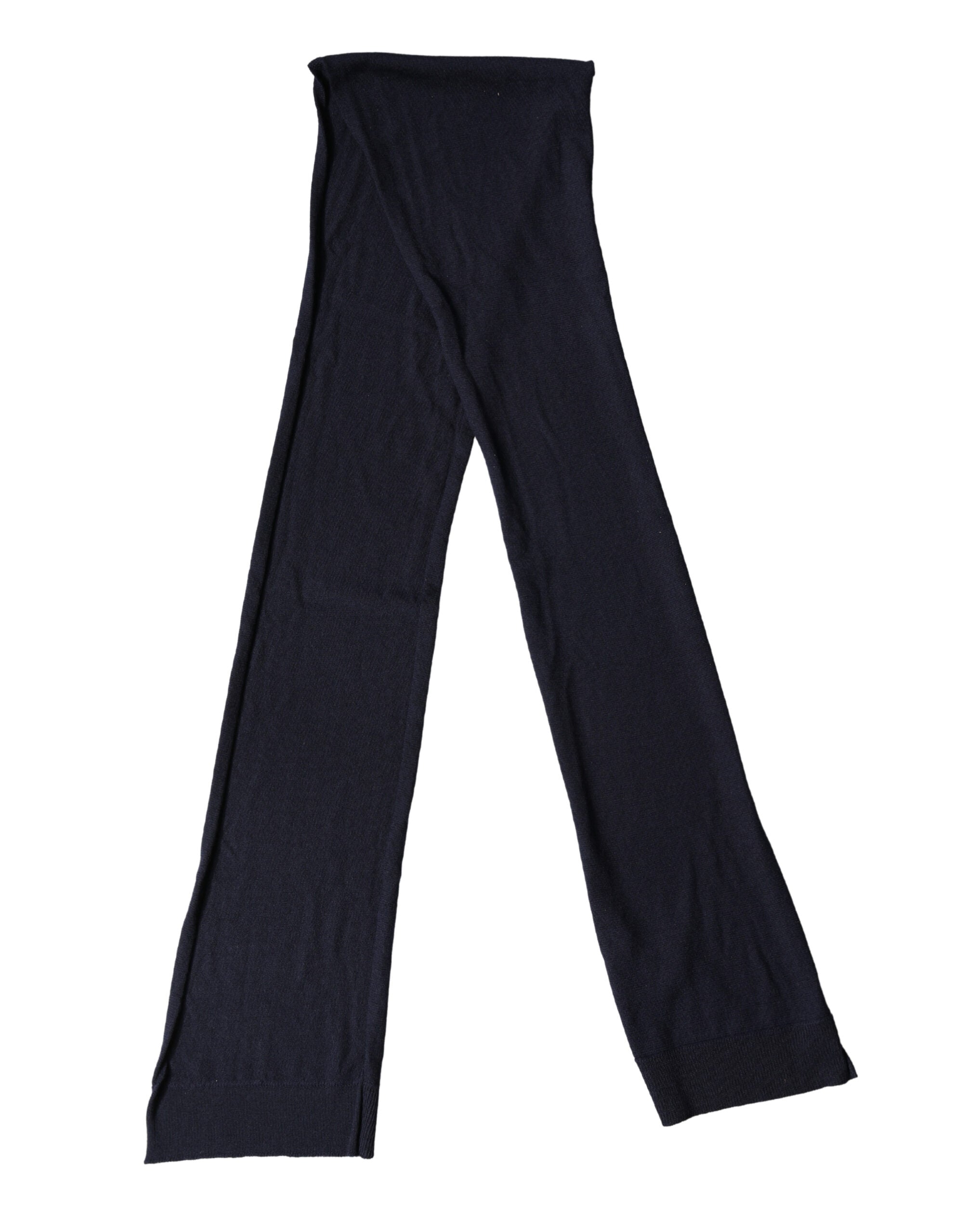 Dolce & Gabbana Black Wool Knitted Shawl Neck Wrap 200cm x 25cm Scarf - Luxe Marca