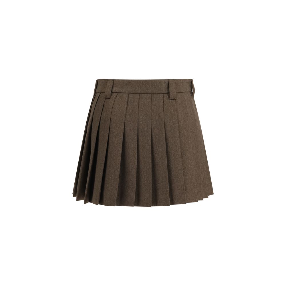 Miu Miu Brown Cotton Mini Skirt - Luxe Marca