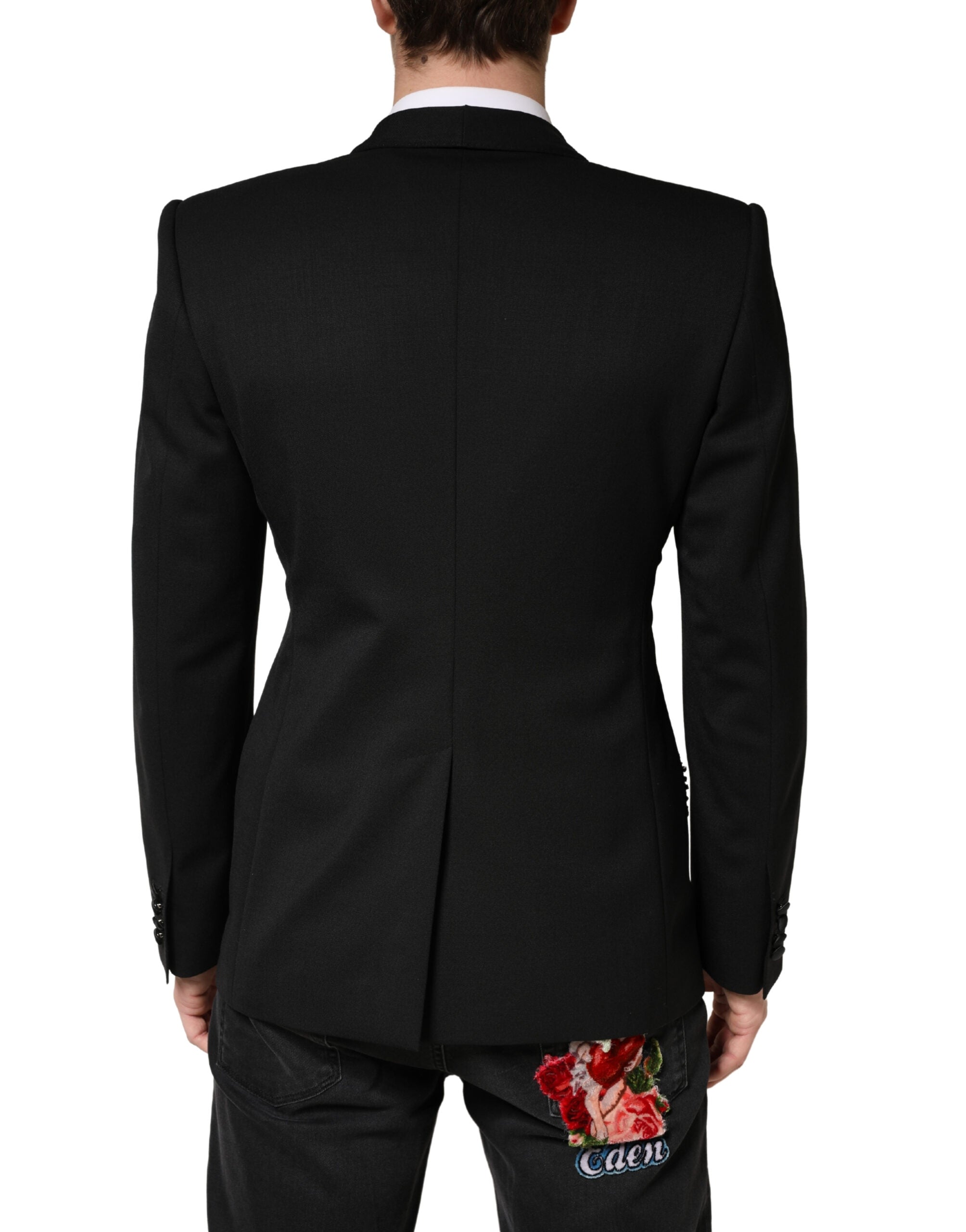 Dolce & Gabbana Black Embellished Single Breasted Blazer - Luxe Marca