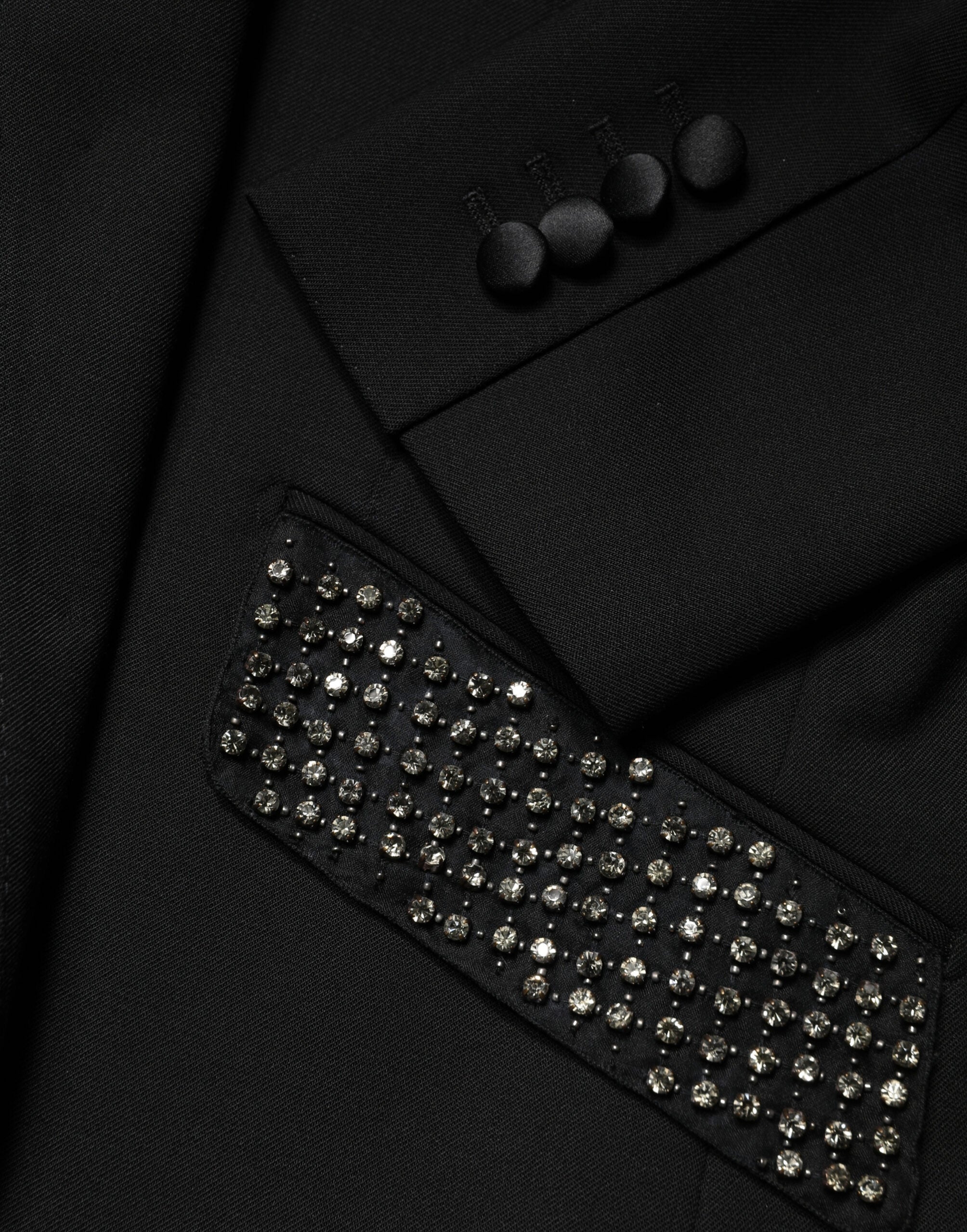 Dolce & Gabbana Black Embellished Single Breasted Blazer - Luxe Marca