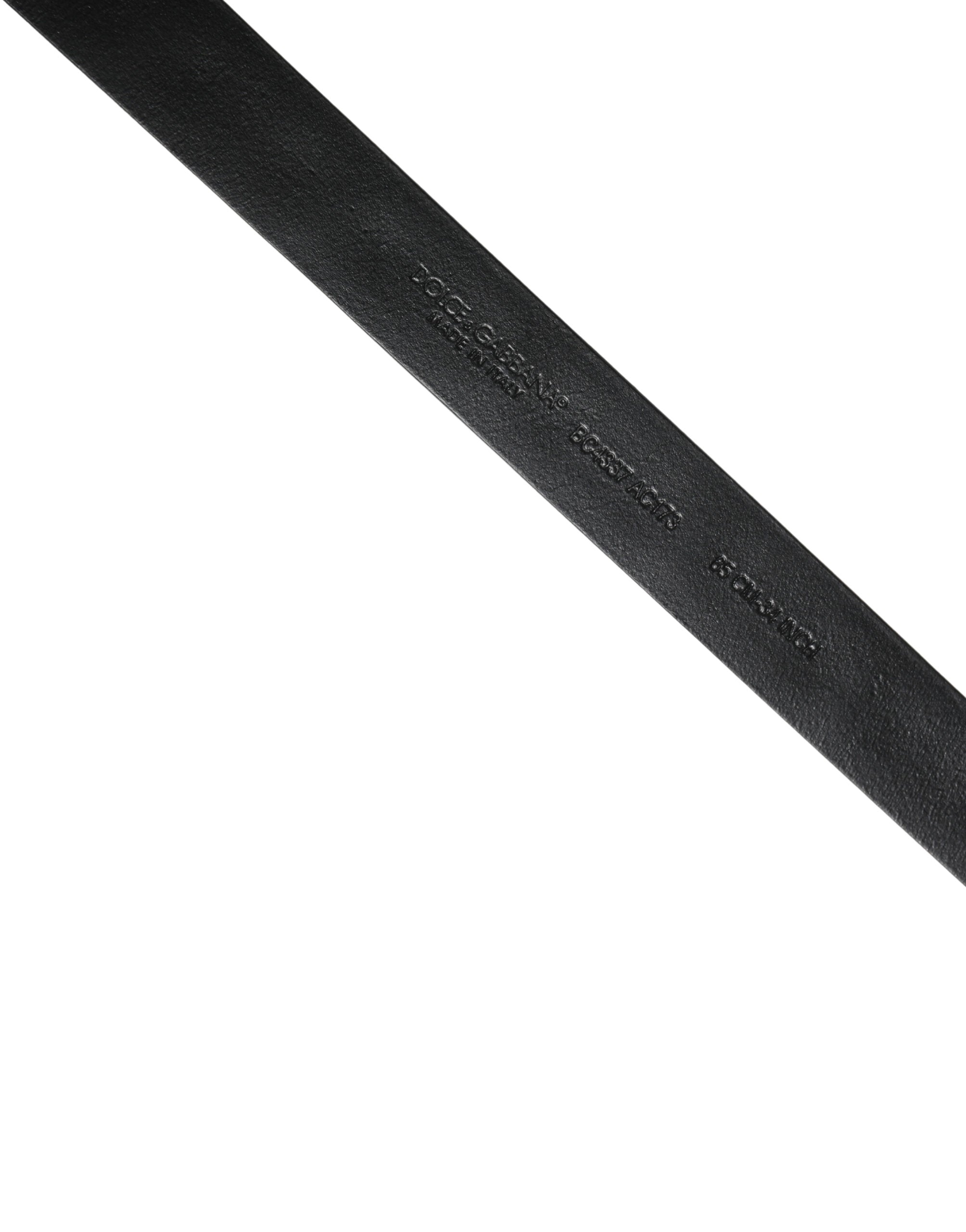 Dolce & Gabbana Black Leather Studded Silver Tone Buckle Belt - Luxe Marca