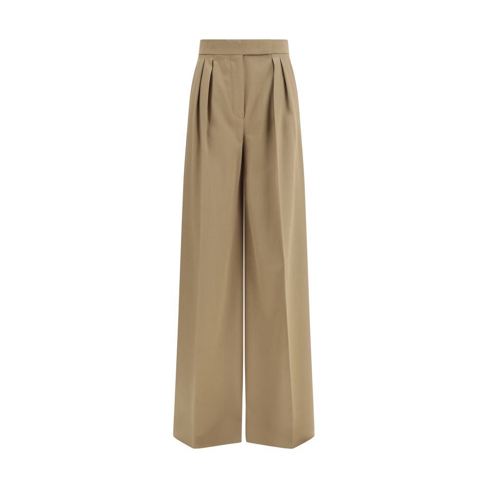 Max Mara Beige Fleece Wool Casual Pants - Luxe Marca