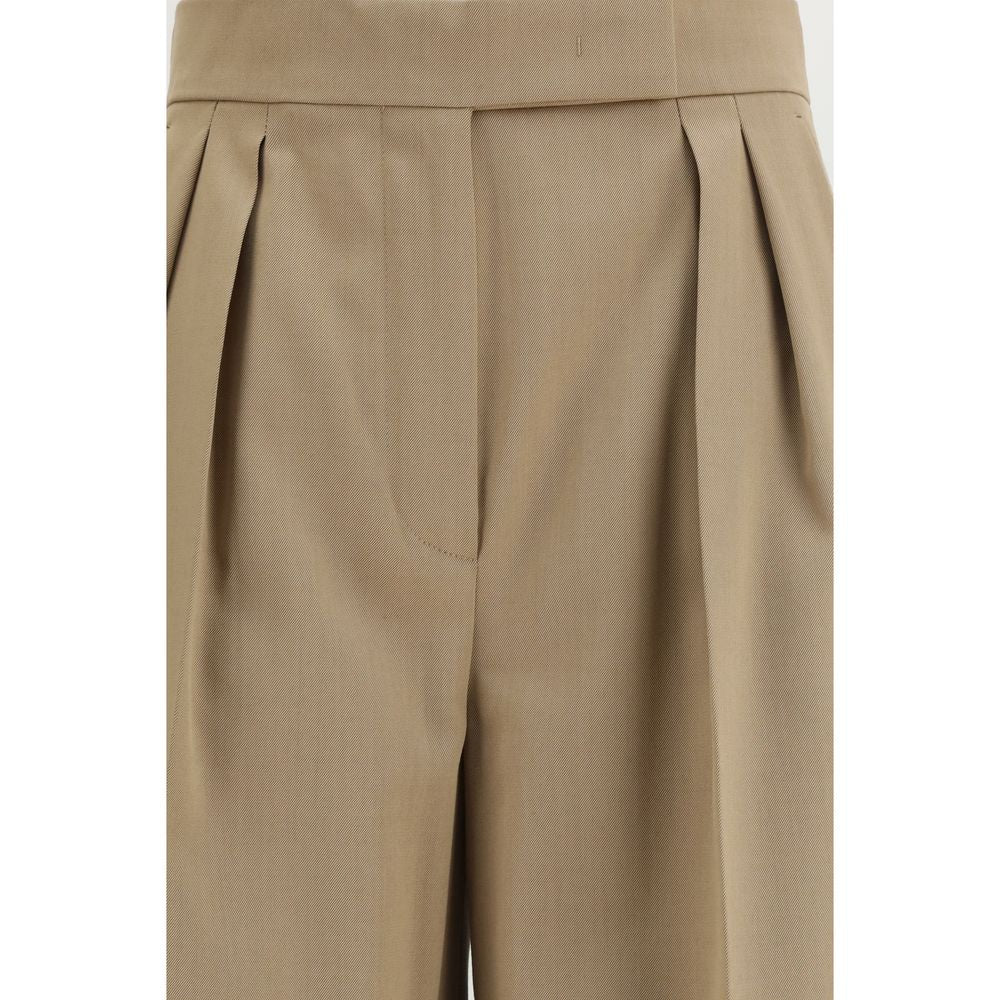 Max Mara Beige Fleece Wool Casual Pants - Luxe Marca