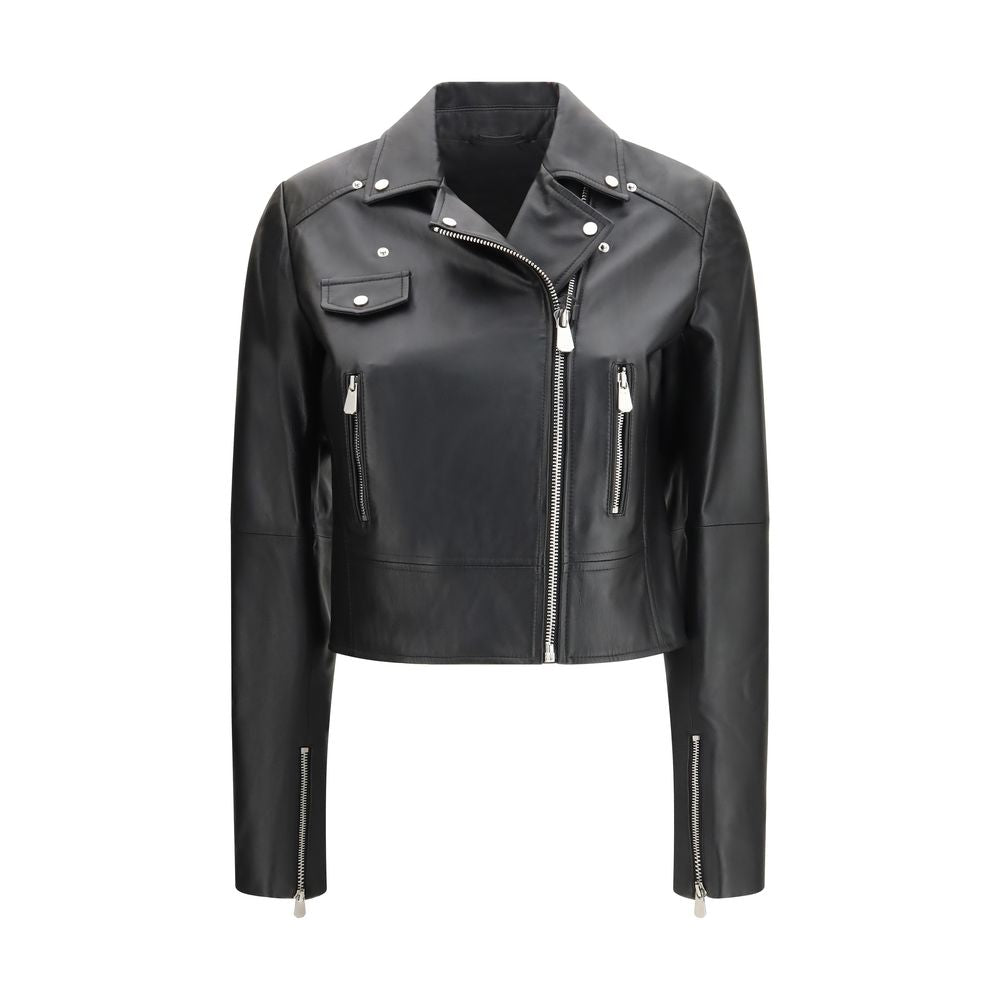 PINKO Black Leather Jacket - Luxe Marca