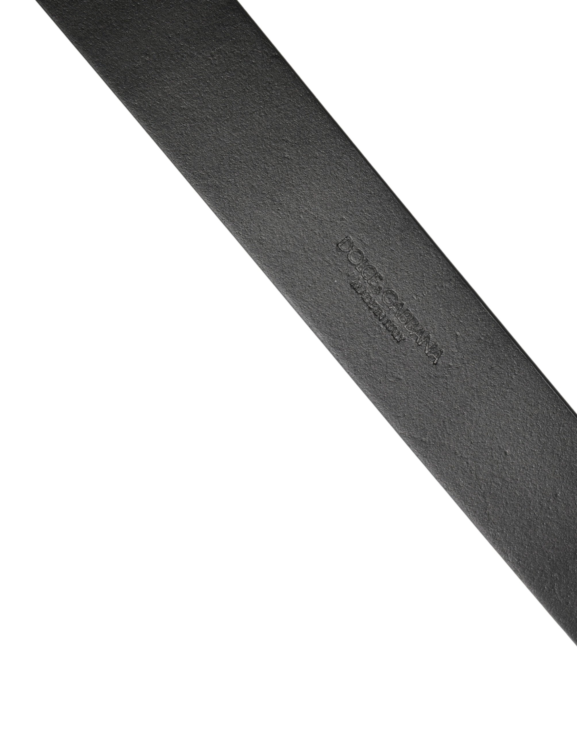 Dolce & Gabbana Black Calf Leather Silver Metal Buckle Belt - Luxe Marca