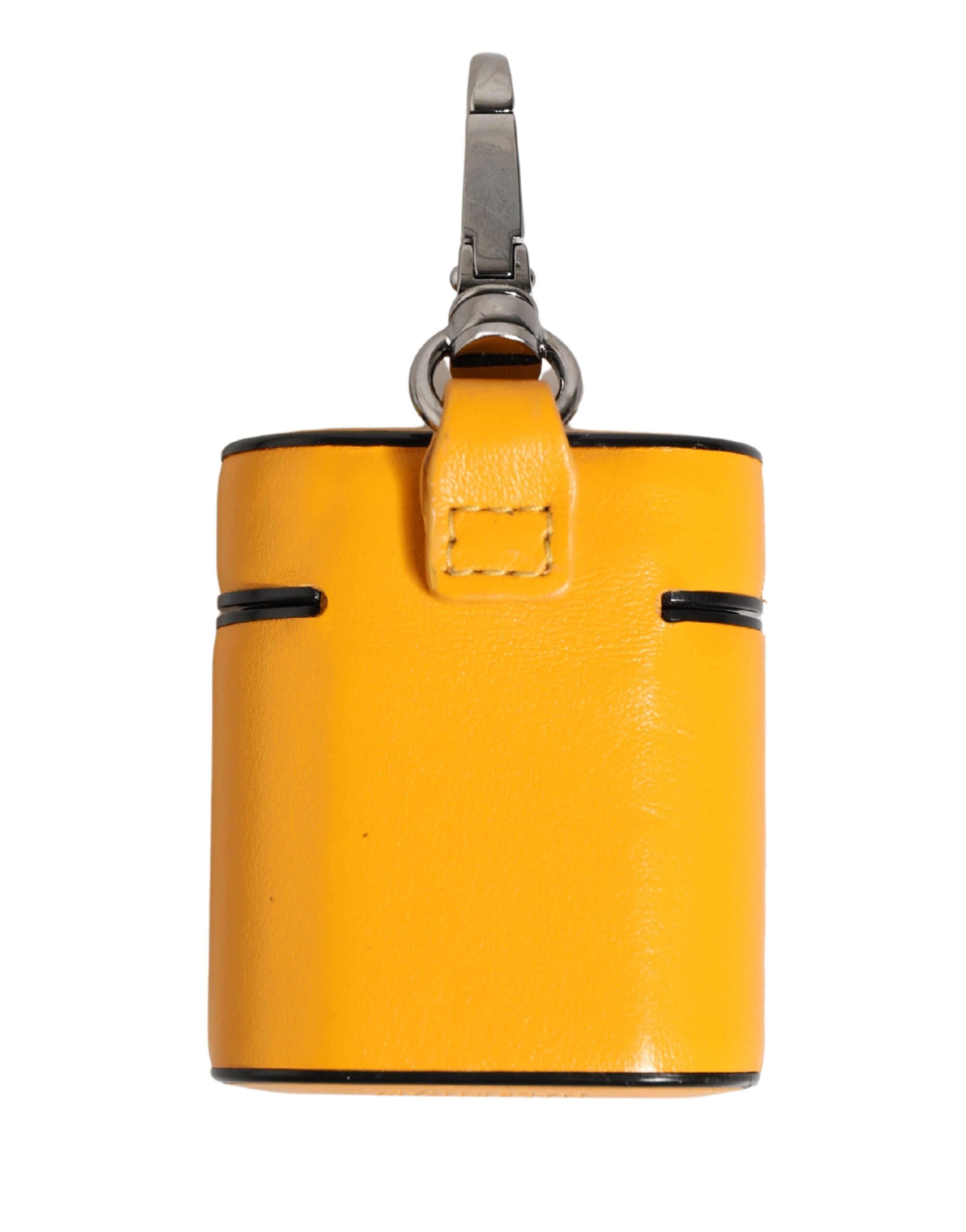 Dolce & Gabbana Case Yellow Calf Leather Logo Flip Holder Strap Airpods - Luxe Marca