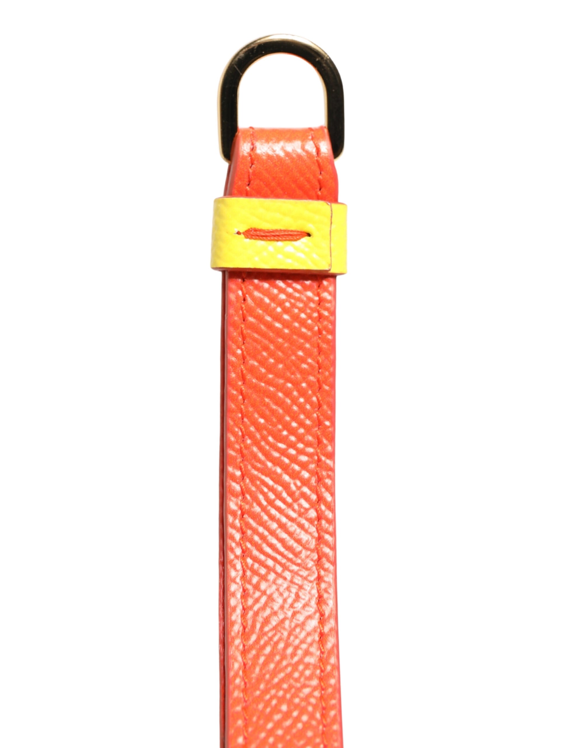 Dolce & Gabbana Yellow Calf Leather Logo Flip Holder Strap Airpods Case - Luxe Marca