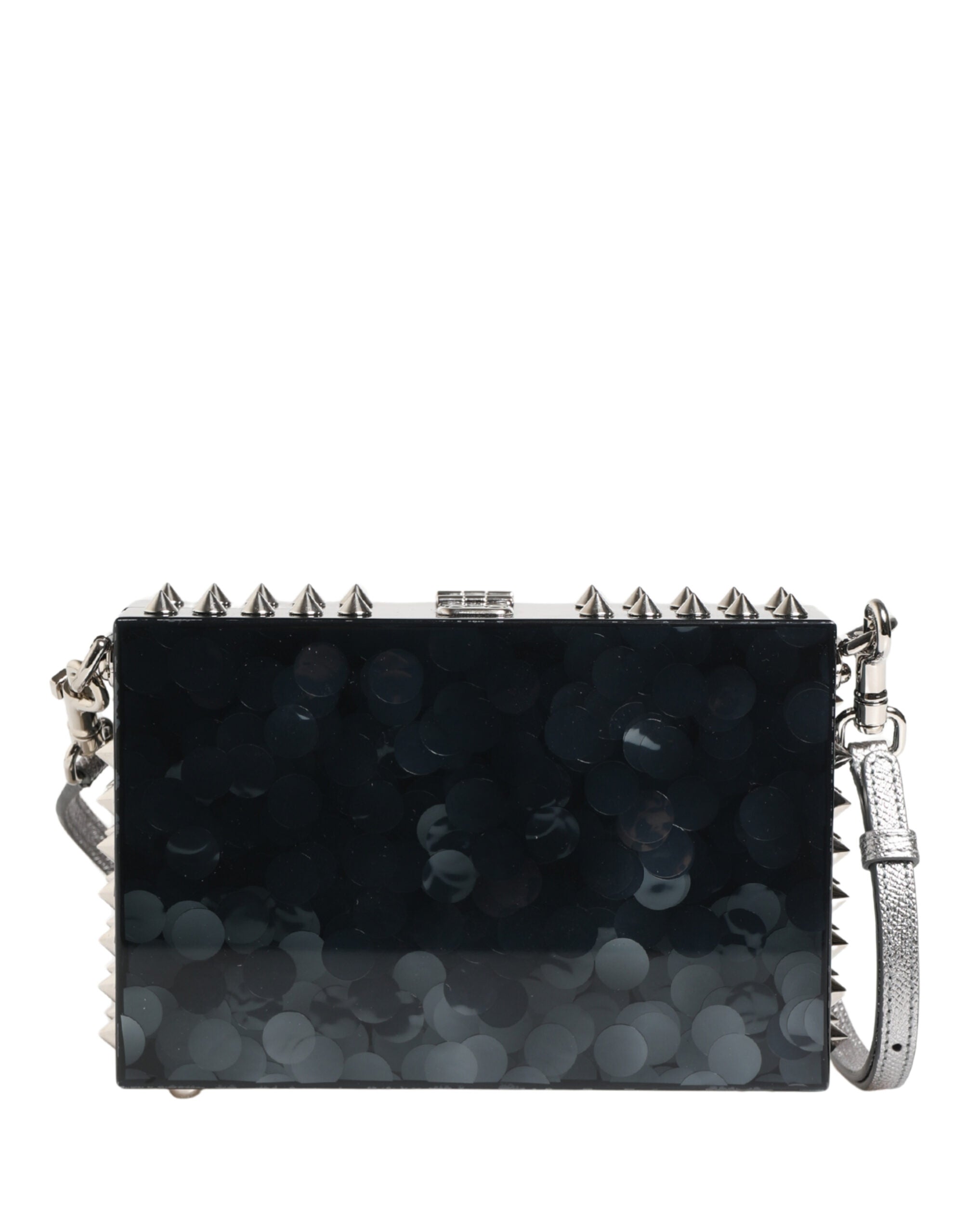 Dolce & Gabbana Black Acrylic Plexiglass Studded DOLCE BOX Clutch Bag - Luxe Marca
