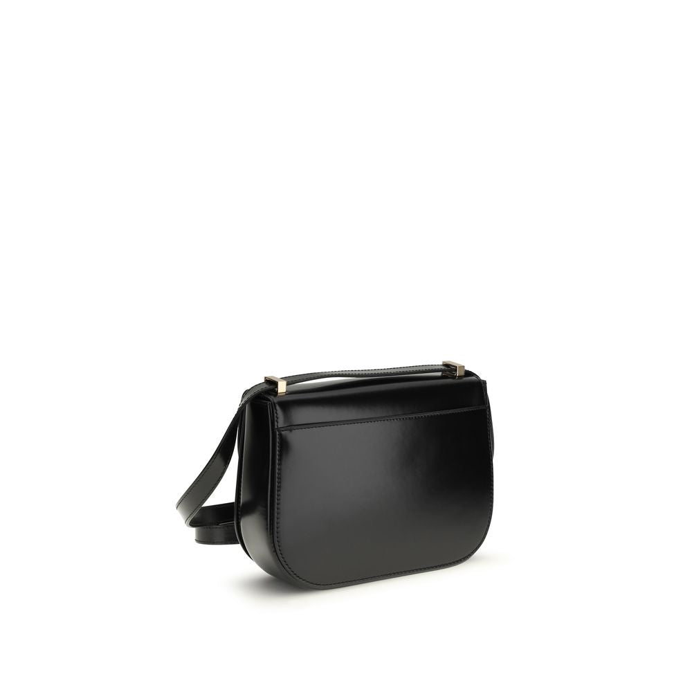 Ferragamo Black Calf Leather Bos Taurus Shoulder Bag - Luxe Marca