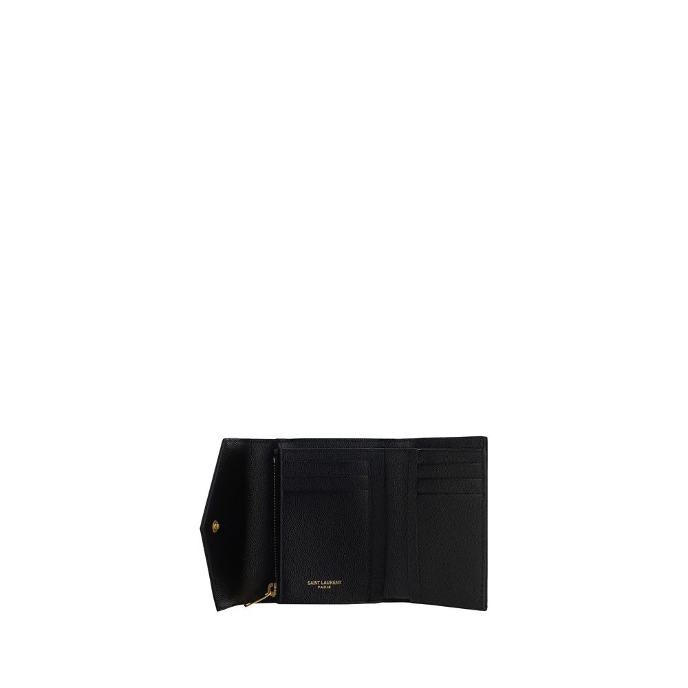 Saint Laurent Black Calf Leather Bos Taurus Wallet - Luxe Marca