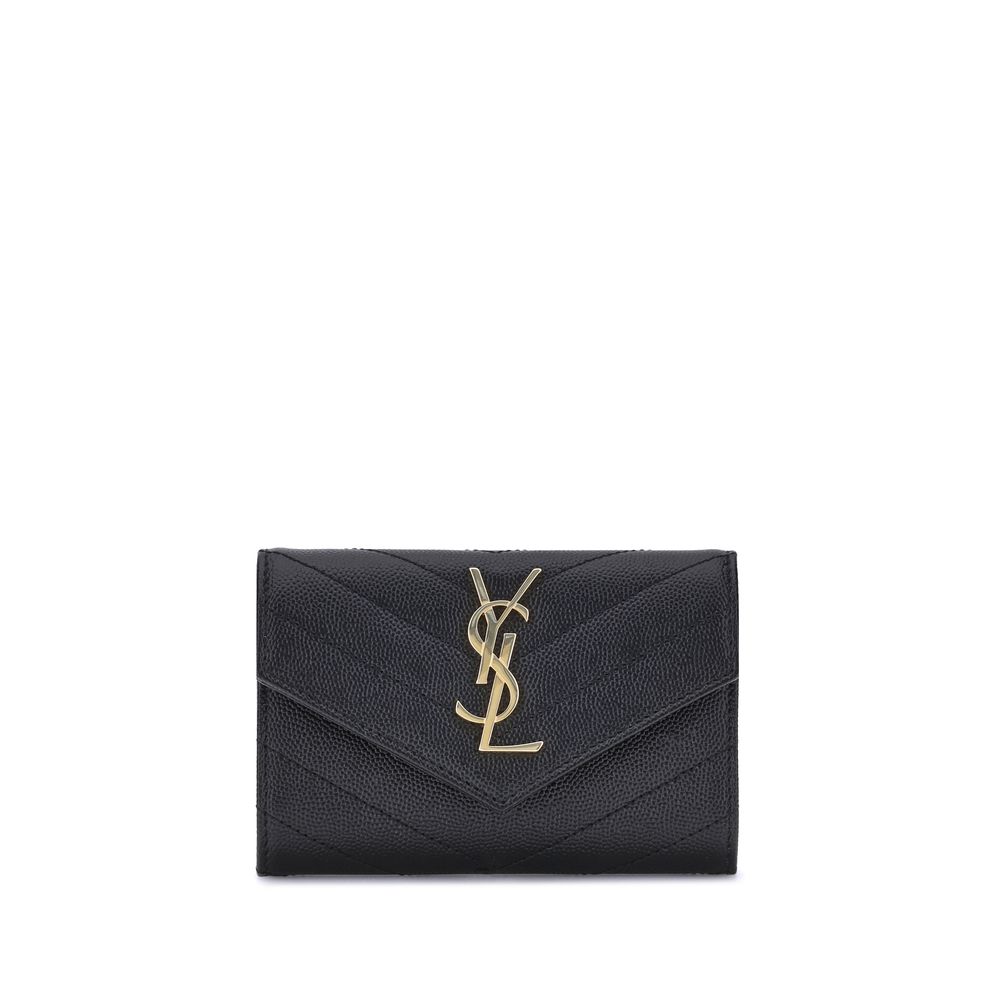 Saint Laurent Black Calf Leather Bos Taurus Wallet - Luxe Marca