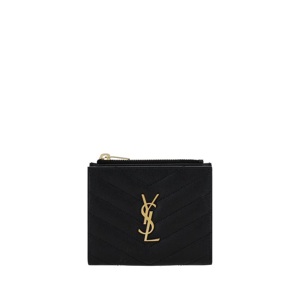 Saint Laurent Black Calf Leather Bos Taurus Wallet - Luxe Marca
