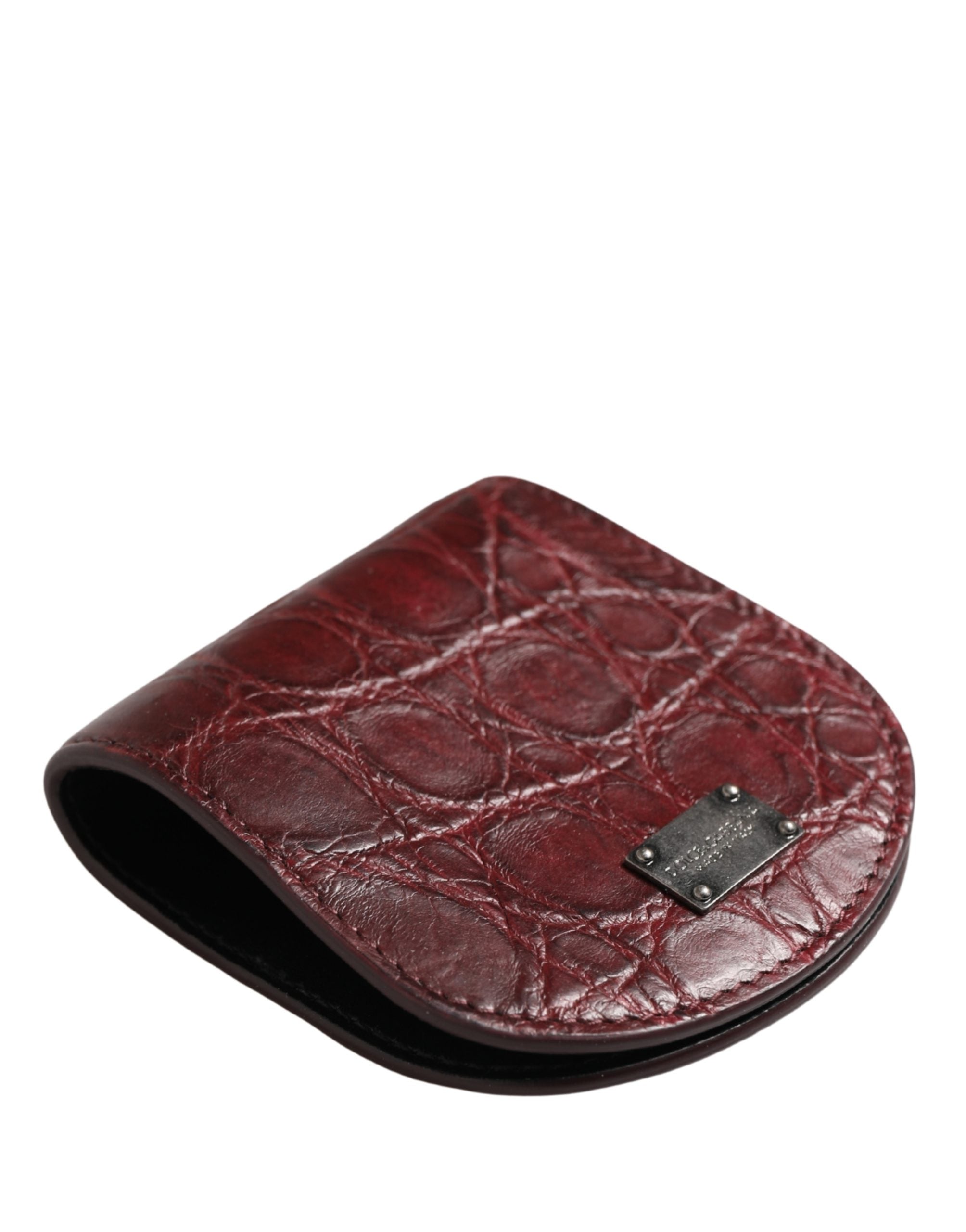 Dolce & Gabbana Burgundy Exotic Skin Condom Case Holder Pocket Wallet - Luxe Marca