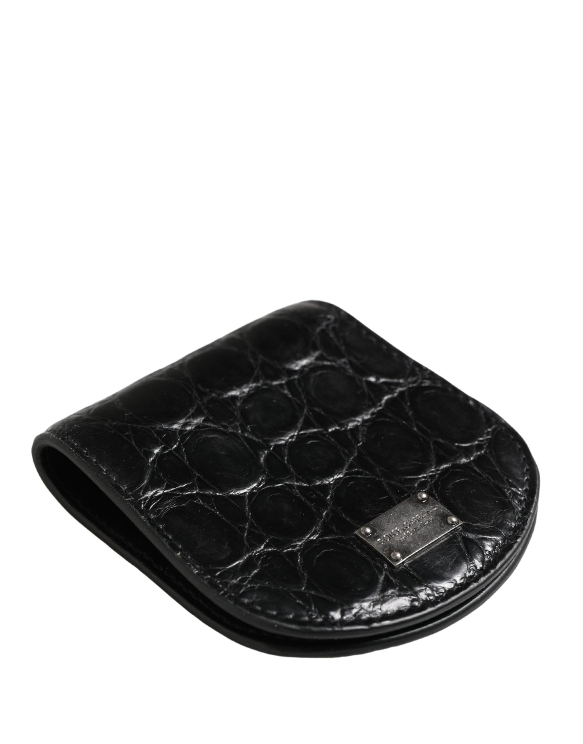 Dolce & Gabbana Black Exotic Skin Condom Case Holder Pocket Wallet - Luxe Marca
