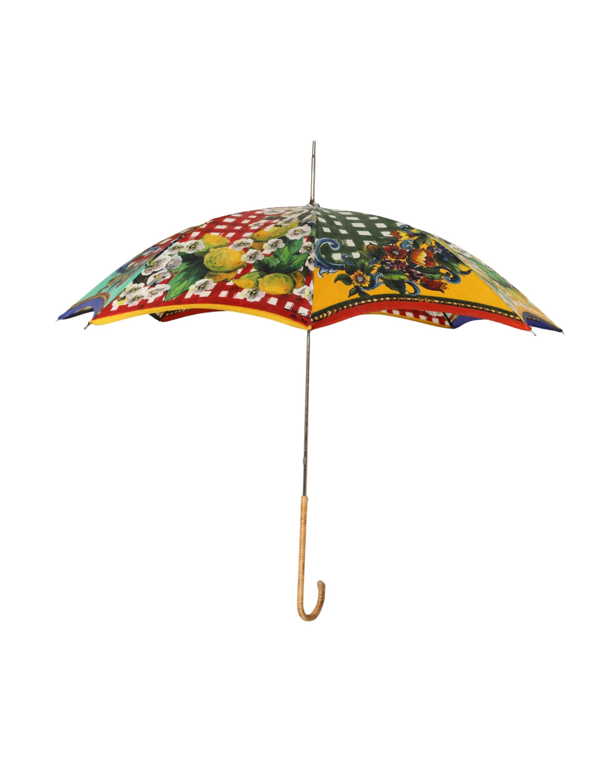 Dolce & Gabbana Multicolor Carretto Siciliano Print Collapsible Umbrella - Luxe Marca