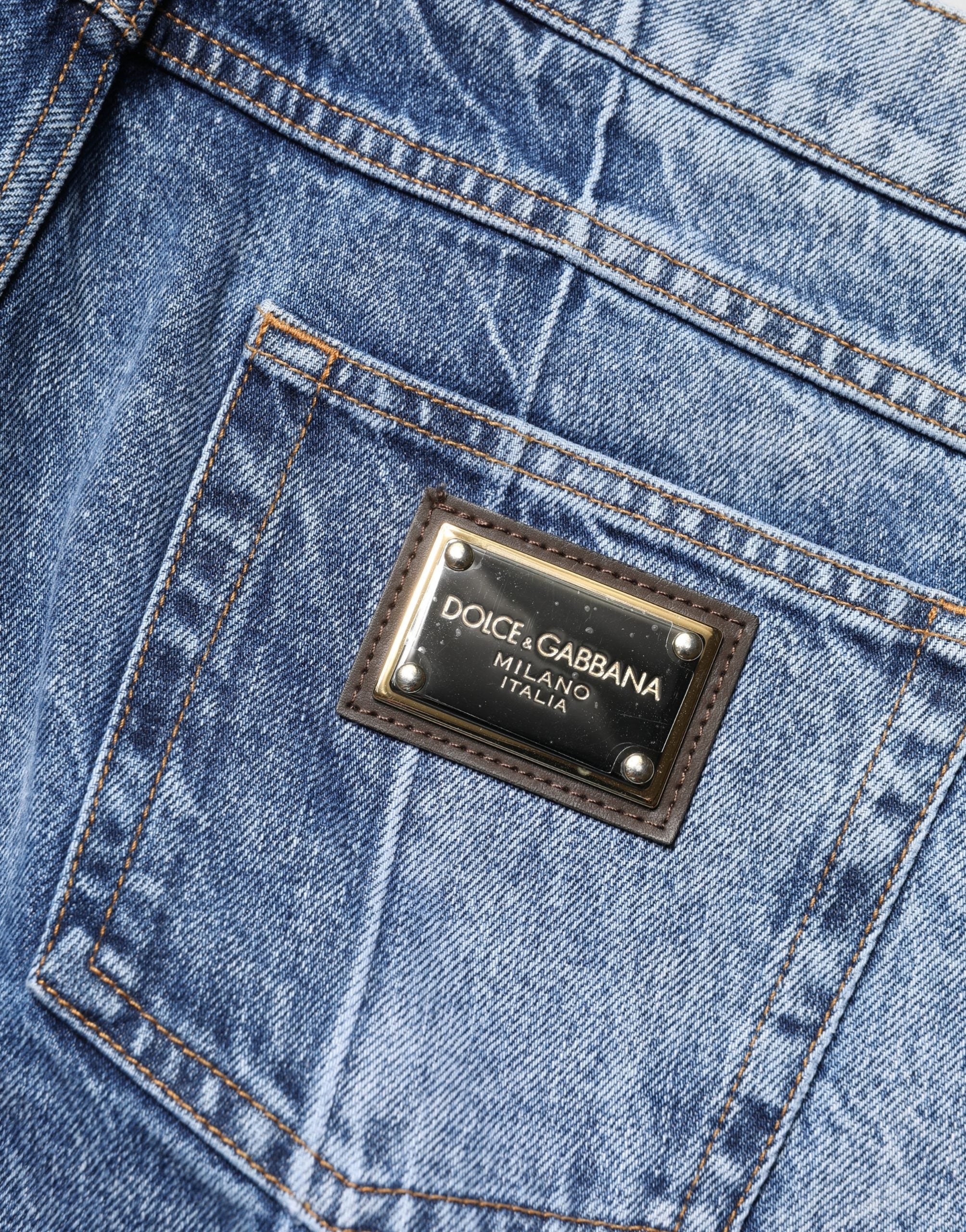 Dolce & Gabbana Two Tone Blue Cotton Regular Men Denim Jeans - Luxe Marca