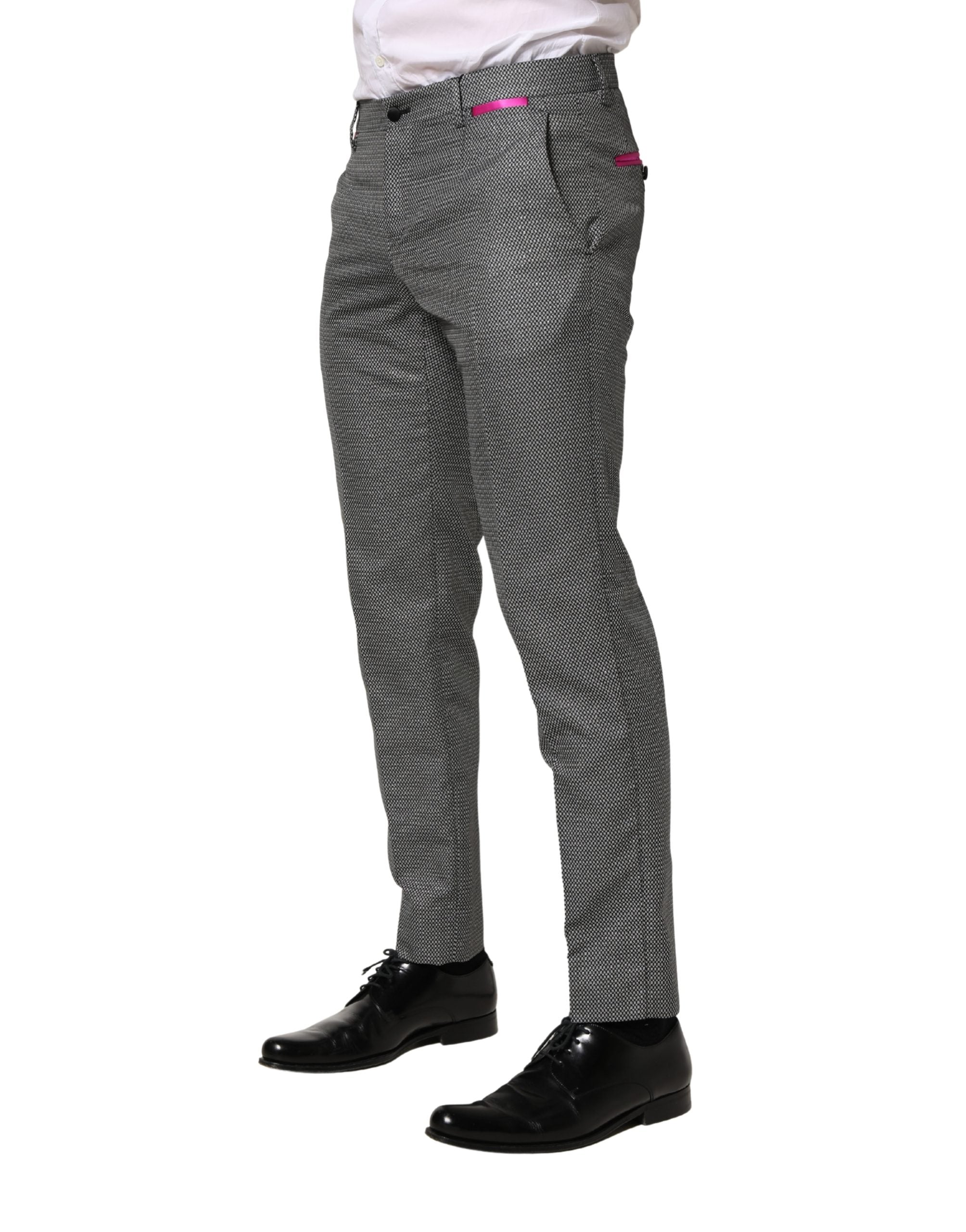 Dolce & Gabbana Gray Viscose Skinny Men Dress Trouser Pants - Luxe Marca