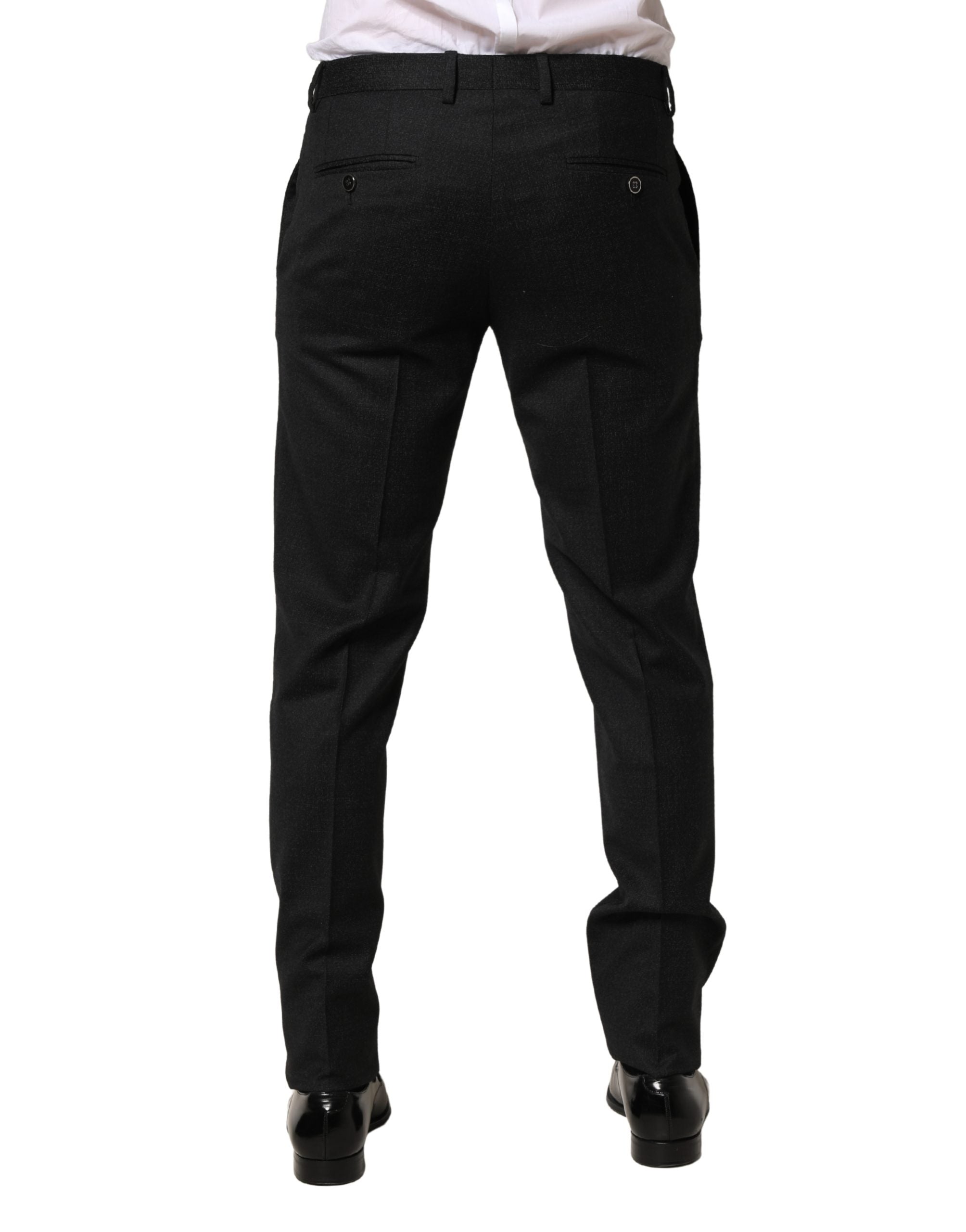 Dolce & Gabbana Black Wool Skinny Men Dress Trouser Pants - Luxe Marca