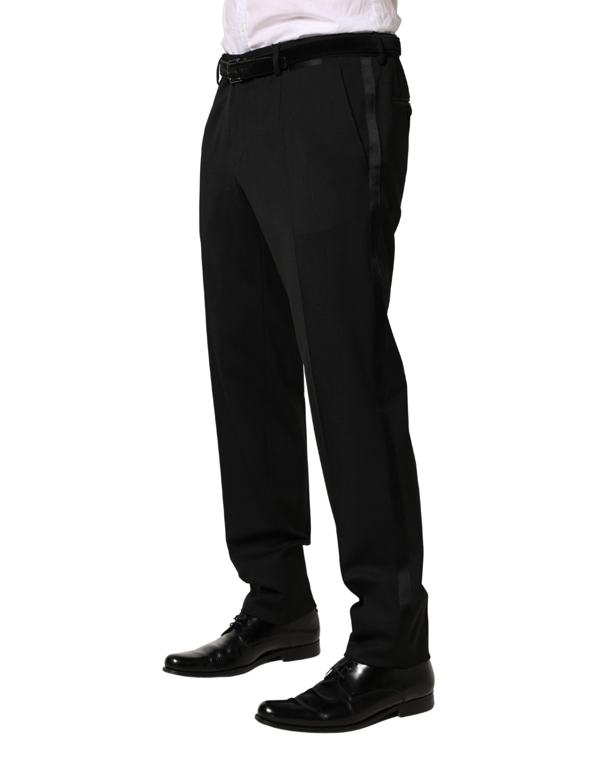 Dolce & Gabbana Black Wool Skinny Men Dress Trouser Pants - Luxe Marca