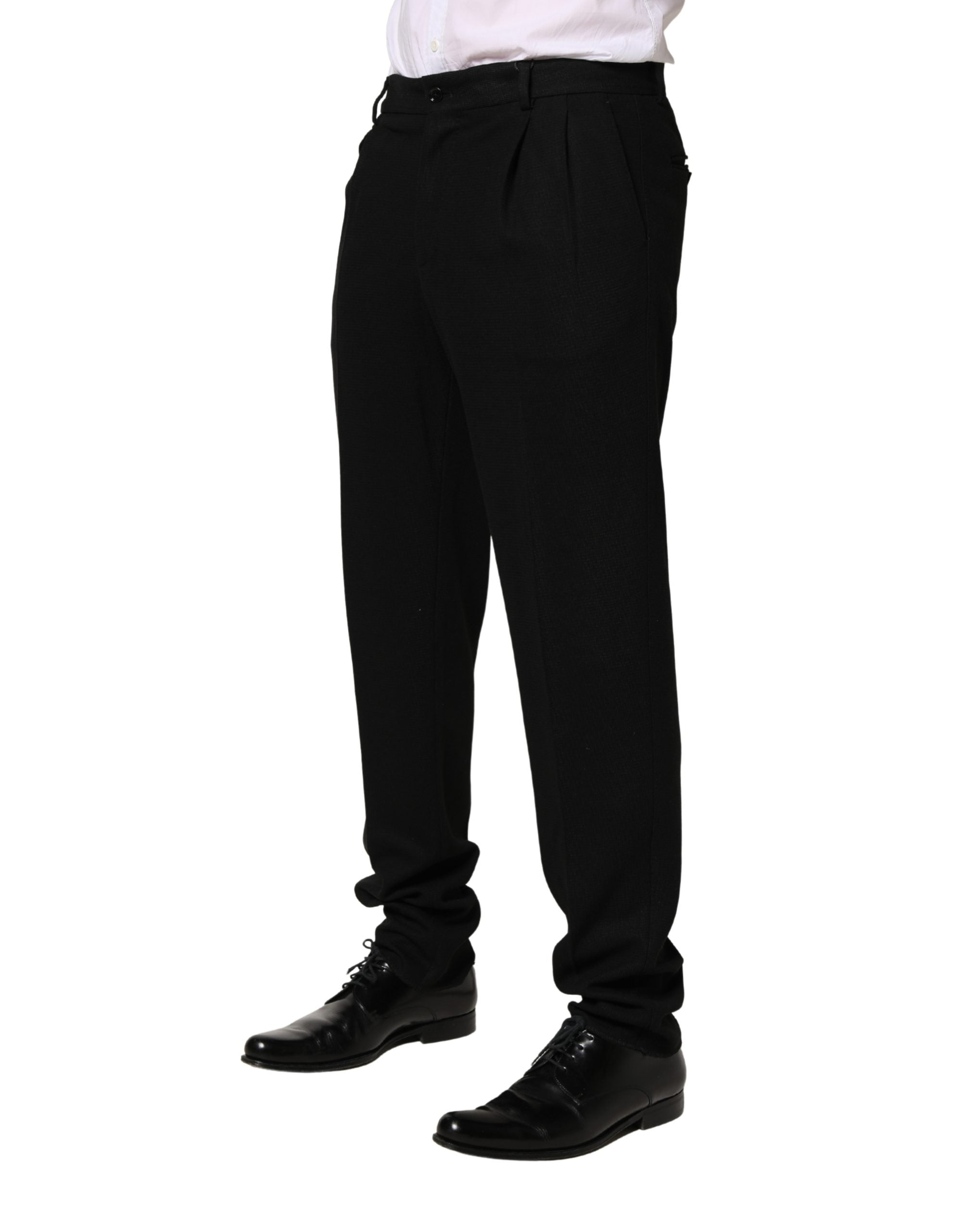 Dolce & Gabbana Black Wool Skinny Men Dress Trouser Pants - Luxe Marca