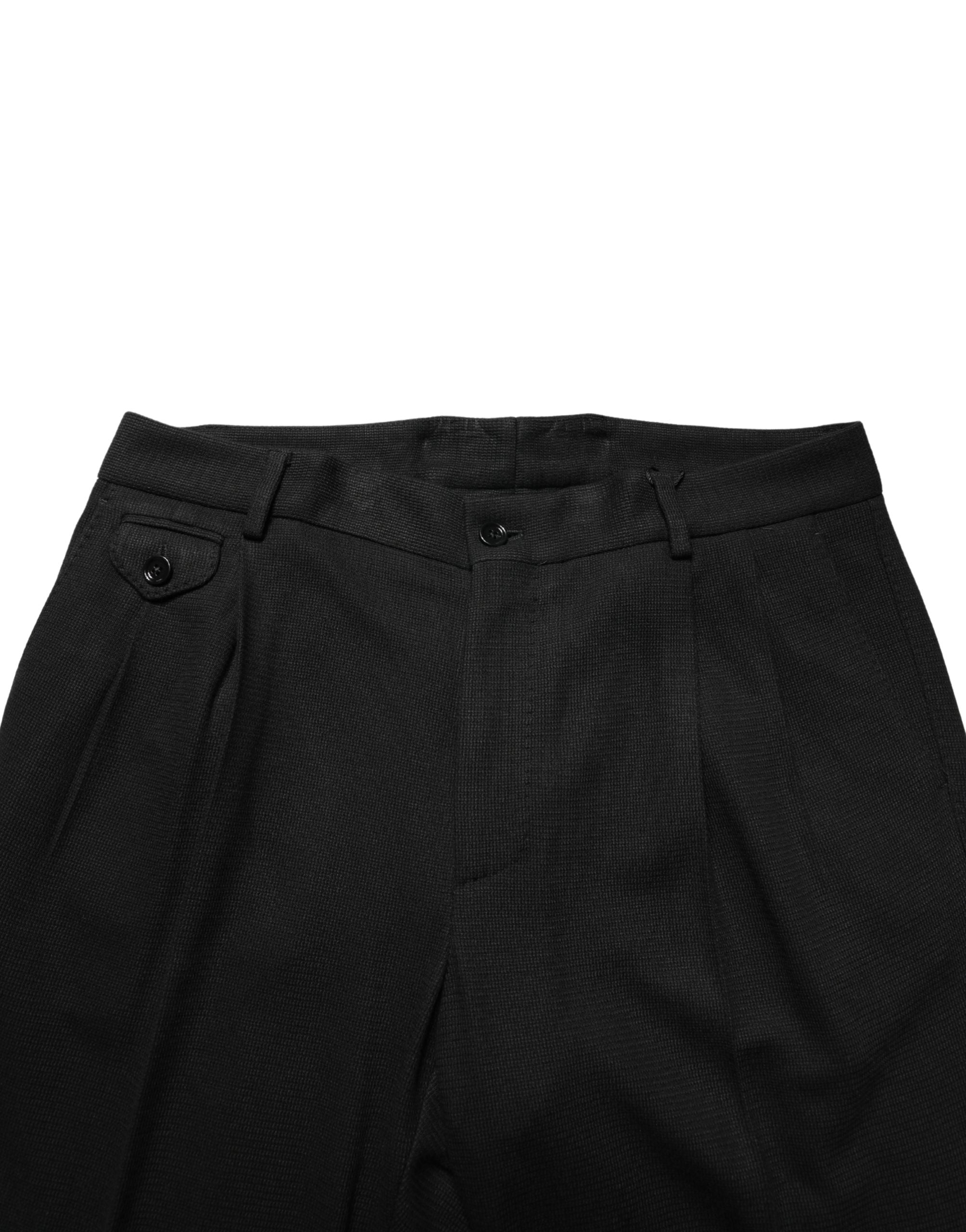 Dolce & Gabbana Black Wool Skinny Men Dress Trouser Pants - Luxe Marca