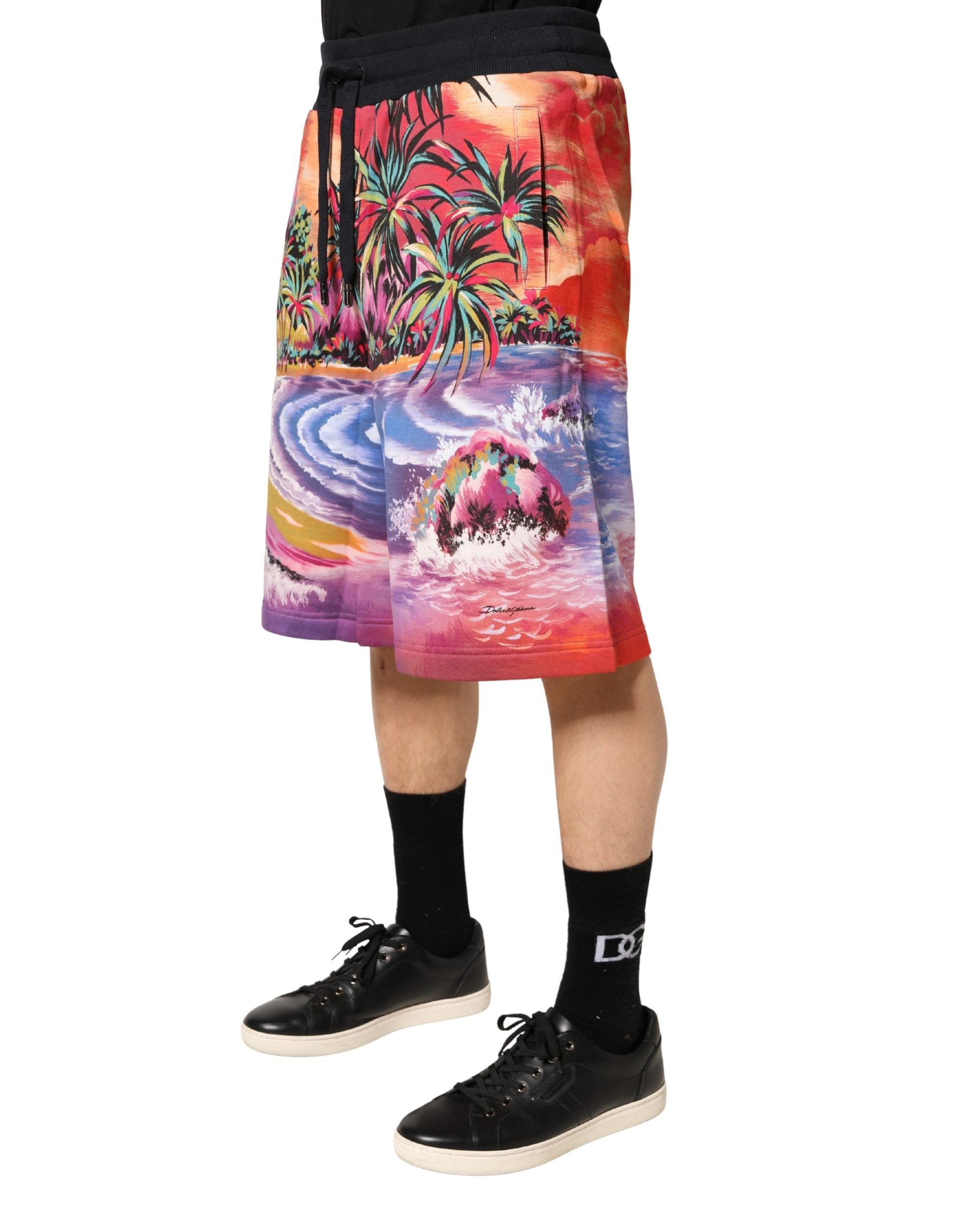 Dolce & Gabbana Multicolor Graphic Print Cotton Bermuda Shorts - Luxe Marca
