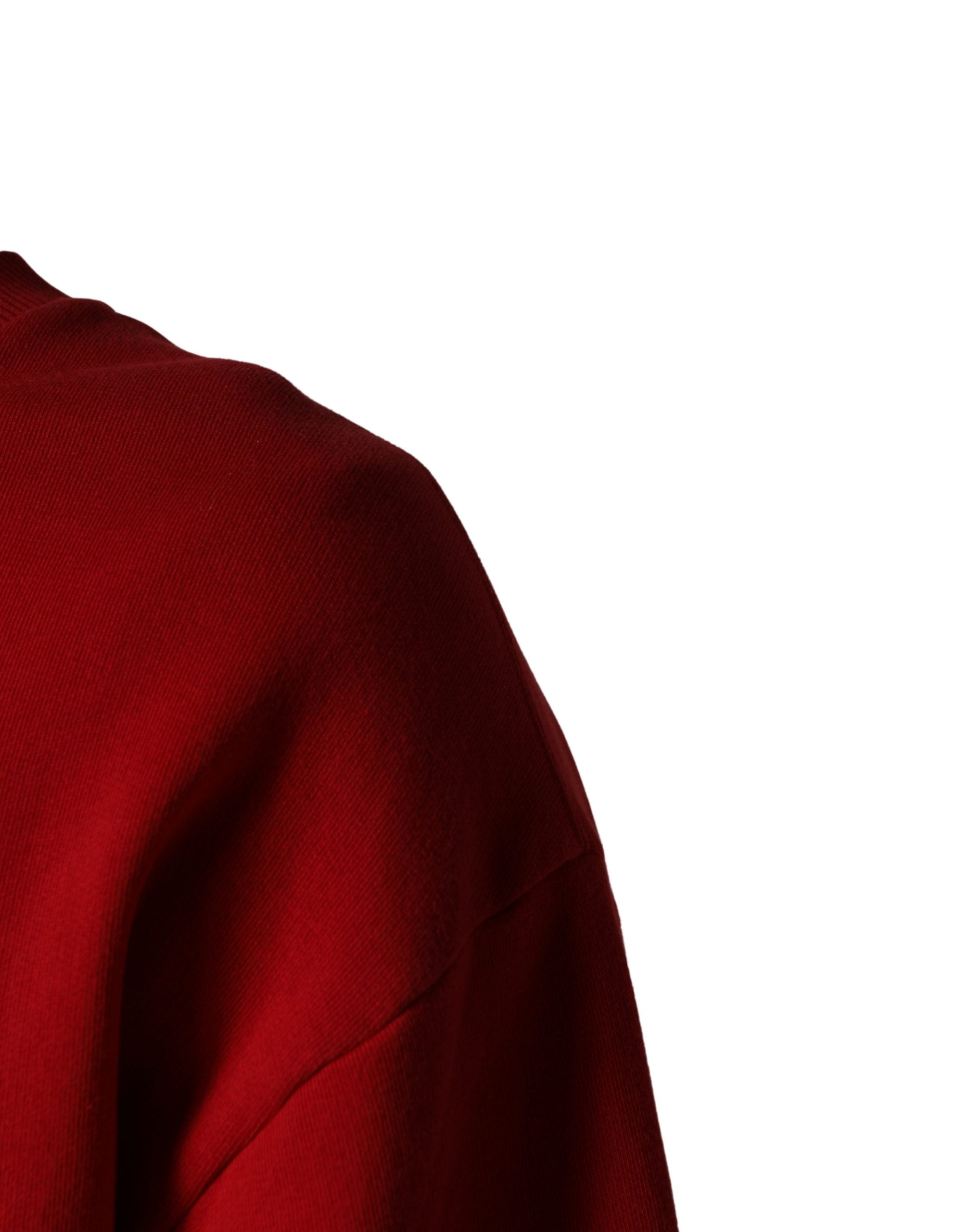 Dolce & Gabbana Red Graphic Crew Neck Men Sweatshirt Sweater - Luxe Marca