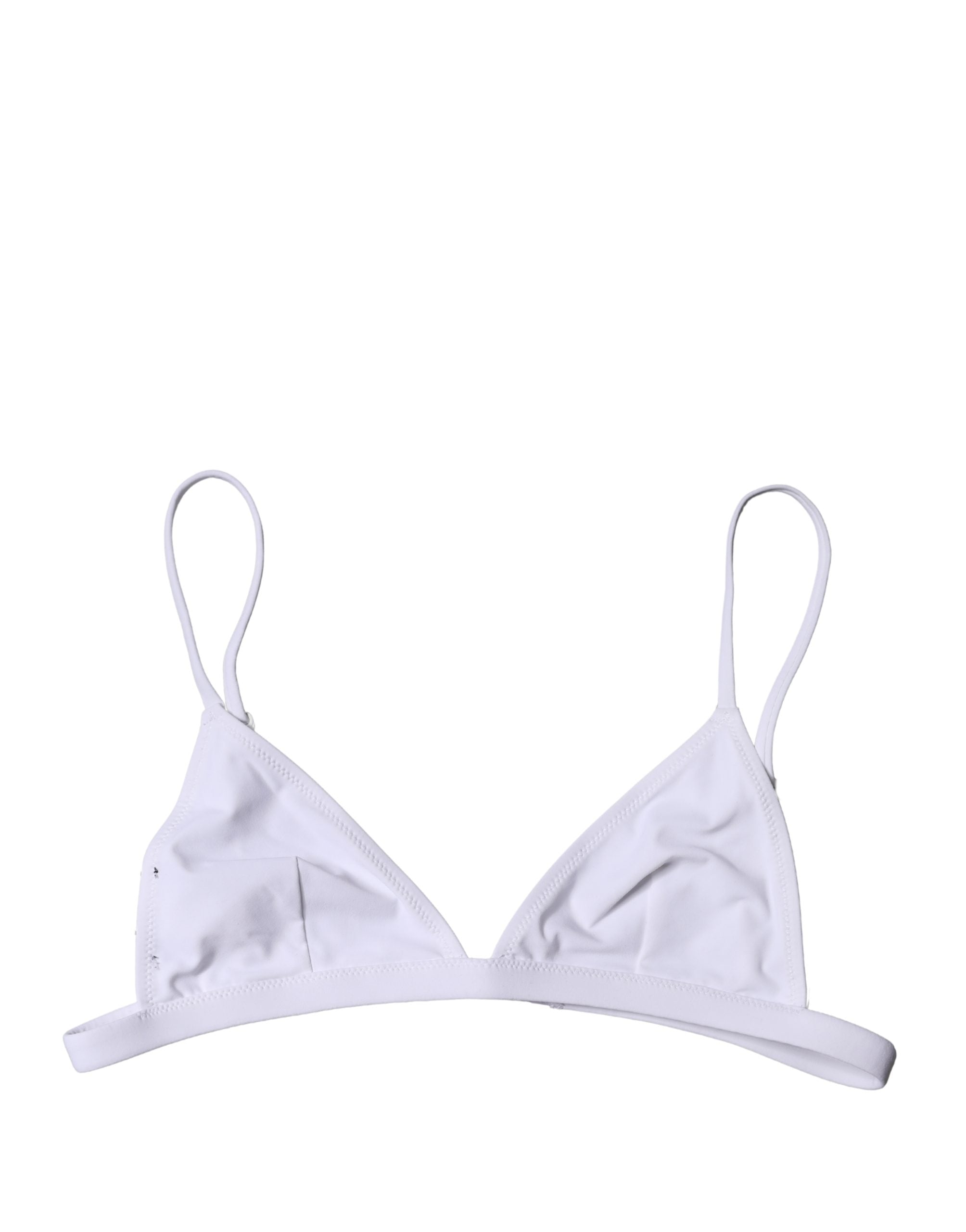 Dolce & Gabbana Top White Nylon Triangle Swimwear Beachwear Bikini - Luxe Marca