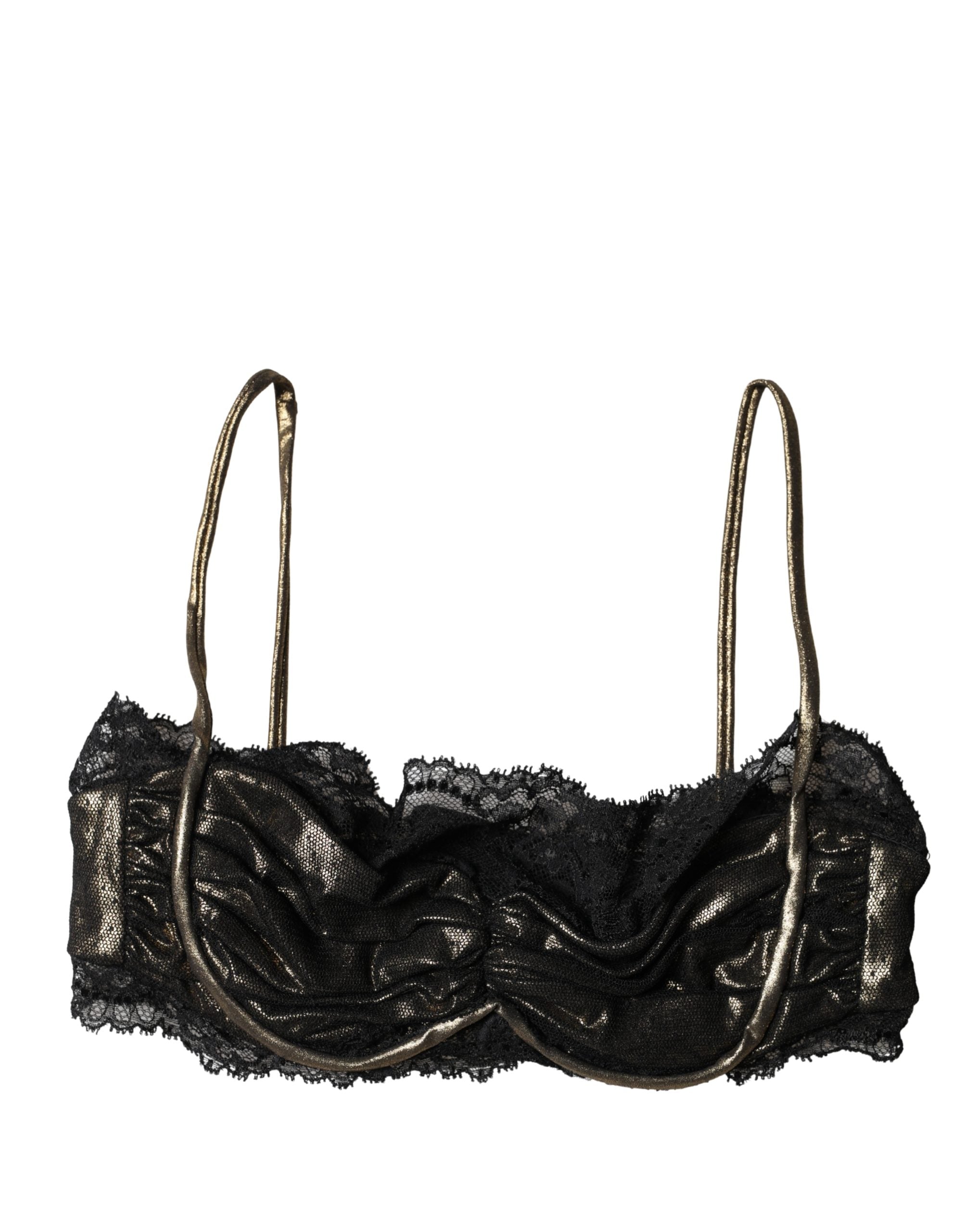 Dolce & Gabbana Black Silk Underwired Balconnet Bra Underwear - Luxe Marca