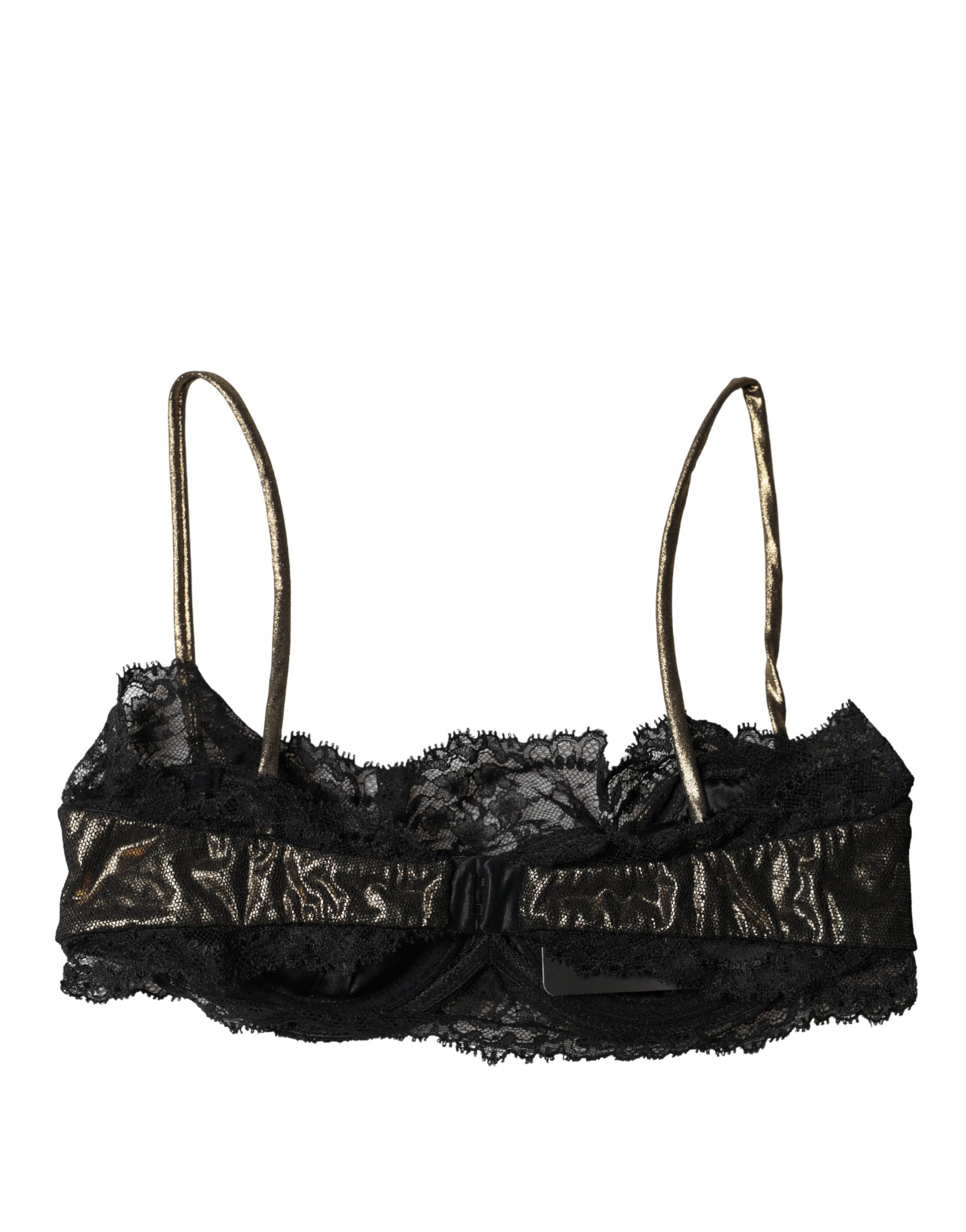 Dolce & Gabbana Black Silk Underwired Balconnet Bra Underwear - Luxe Marca