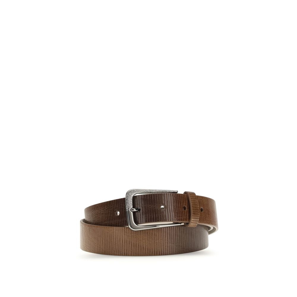 Brunello Cucinelli Brown Calf Leather Bos Taurus Regular Belt - Luxe Marca