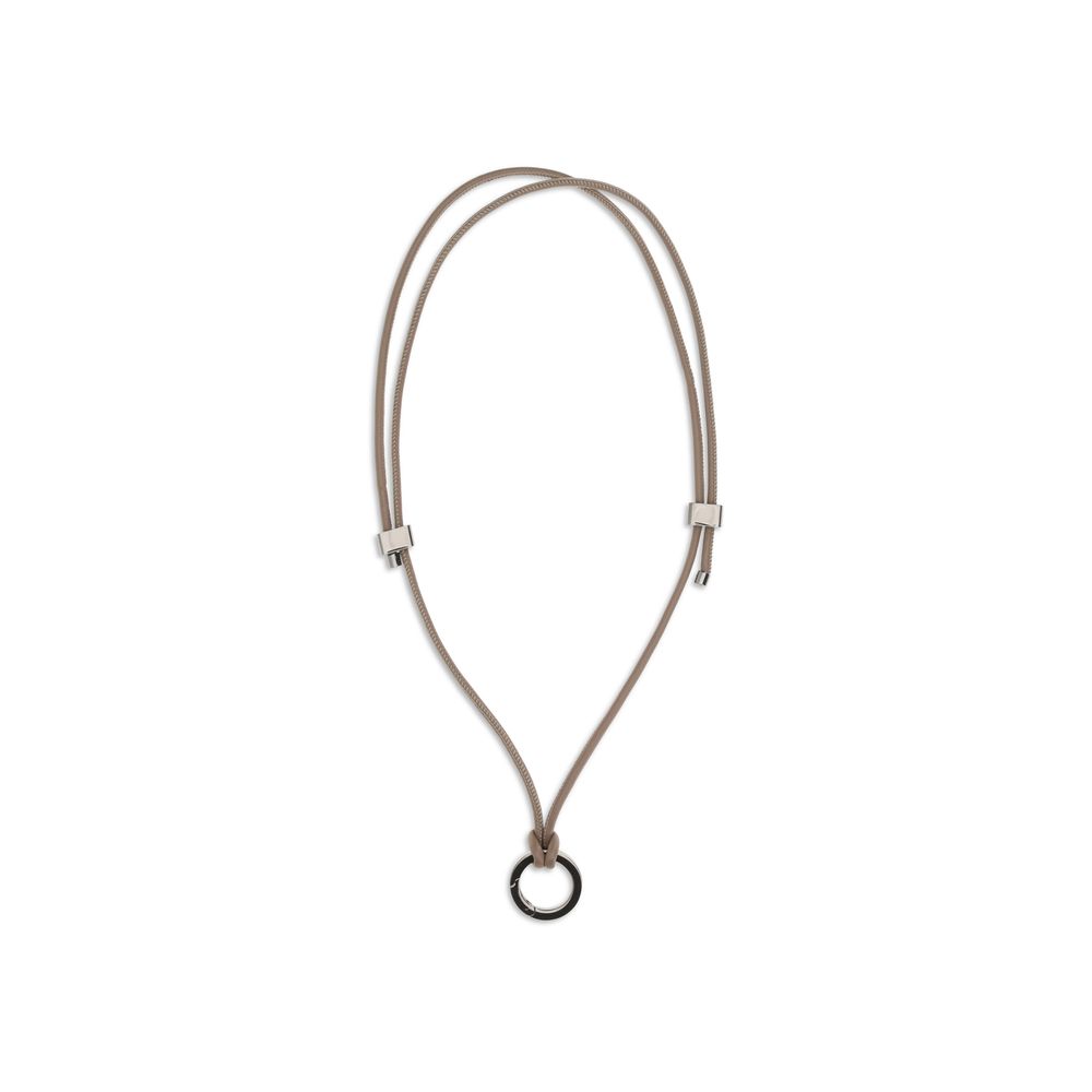 Brunello Cucinelli Black Calf Leather Bos Taurus Necklace - Luxe Marca